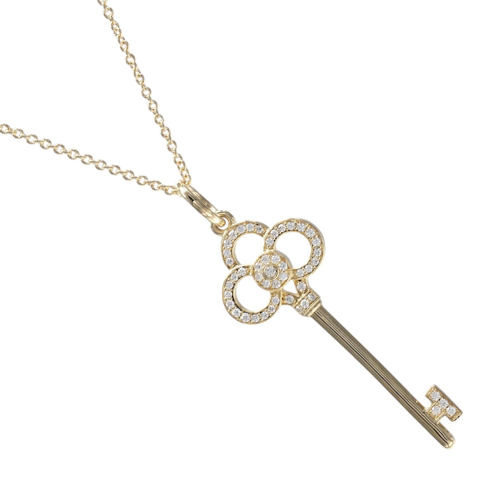 Tiffany & Co. Crown Key Pendant 18K Yellow Gold And Diamonds Gold Yellow_Gold Pendant & Charms Jewelry (Pre-Owned)