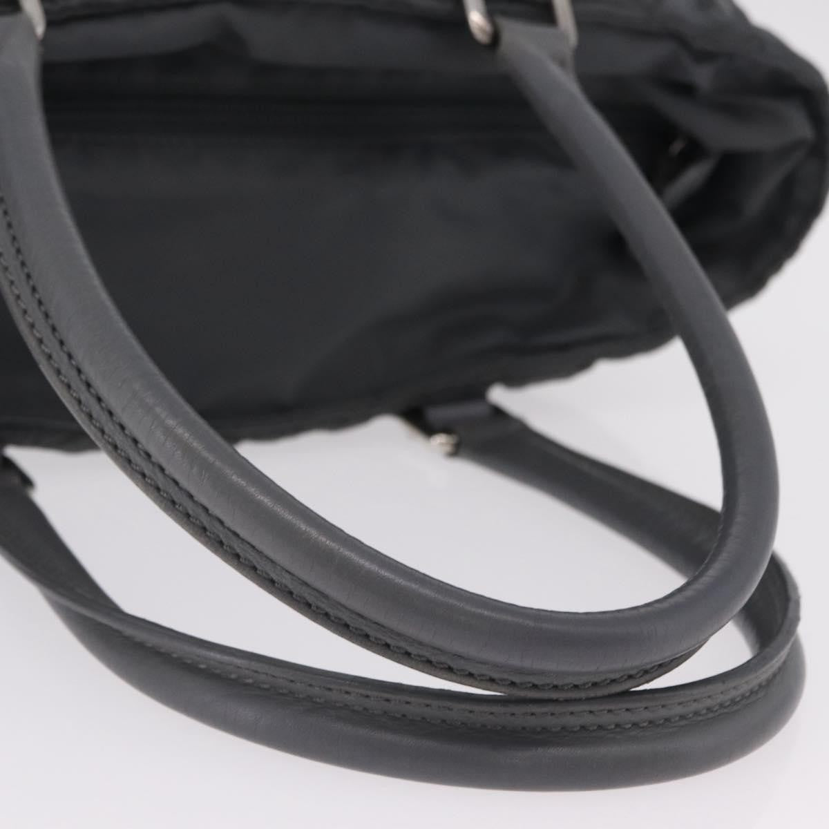 Chanel Vintage Cc Quilted Nylon Gray Nylon Tote Bag Bag (Pre-Owned)