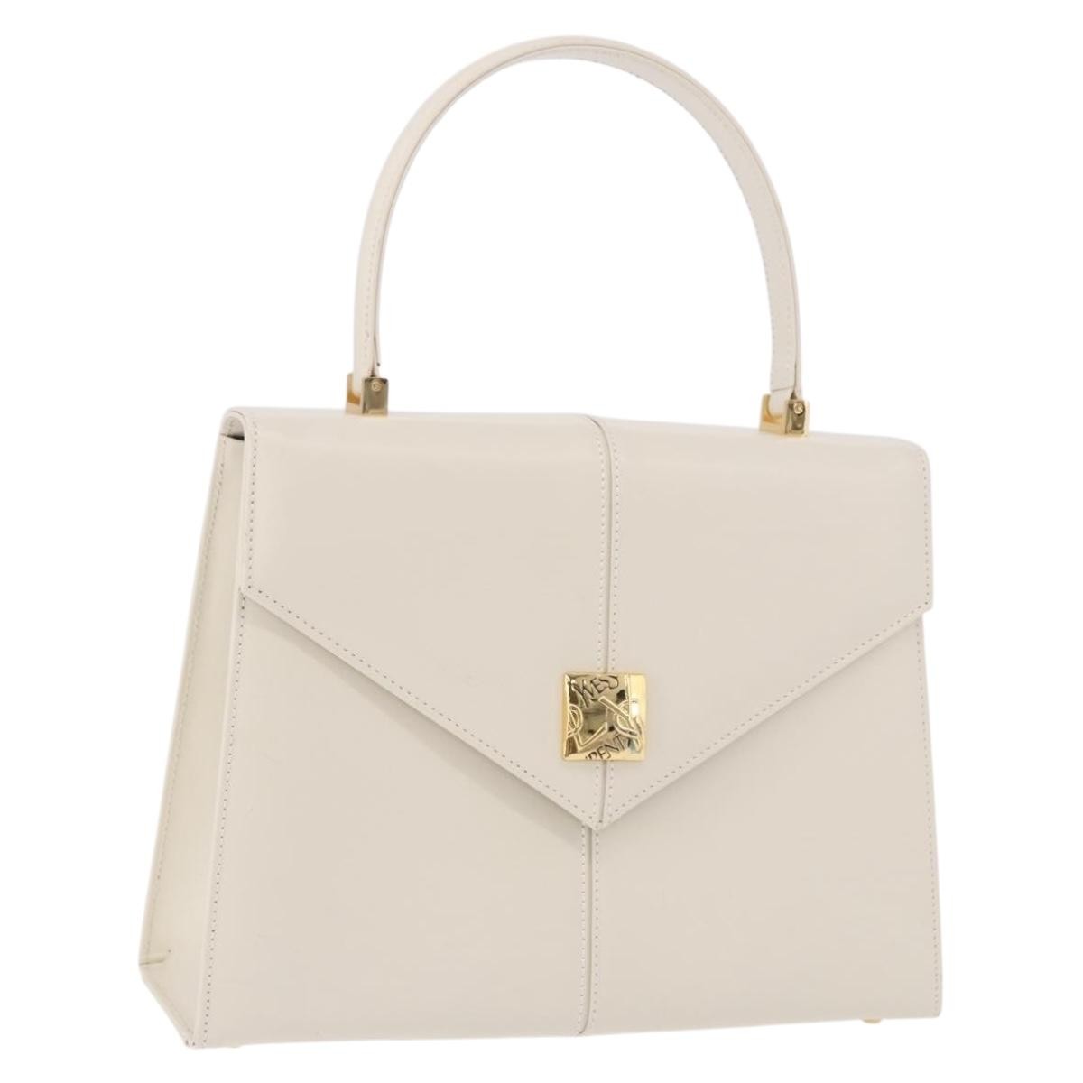 Saint Laurent Vintage Handbag Leather White Leather Handbag (Pre-Owned)