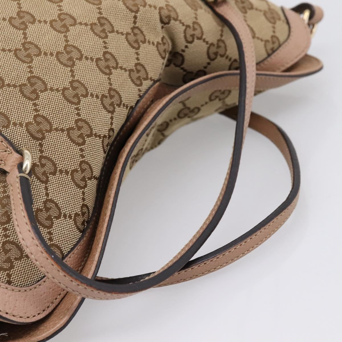 Gucci Bree Convertible Top Handle Gg Canvas With Leather Beige Canvas Handbag (Pre-Owned)