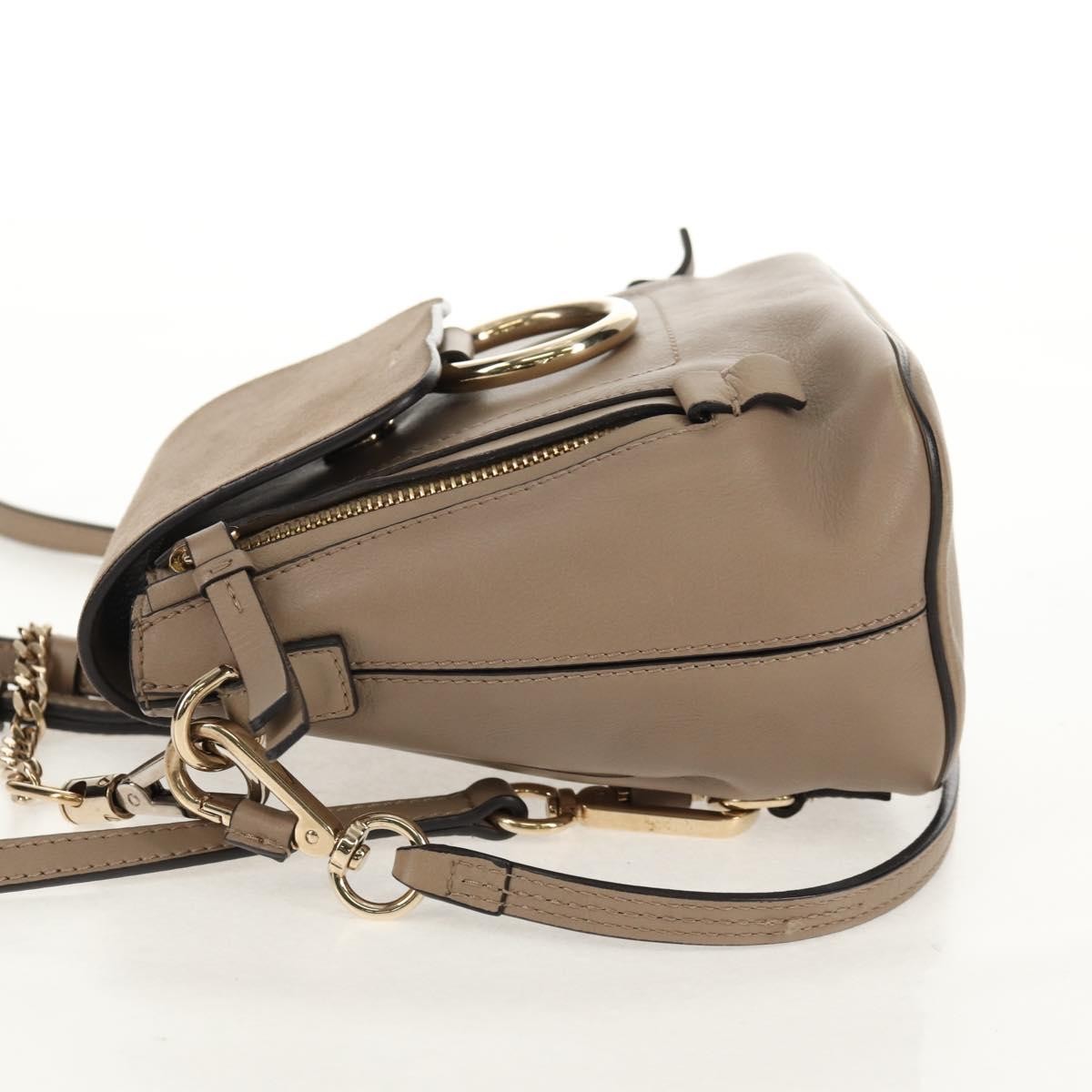 Chloe Faye Leather And Suede Gray Leather Backpack Bag (Pre-Owned)
