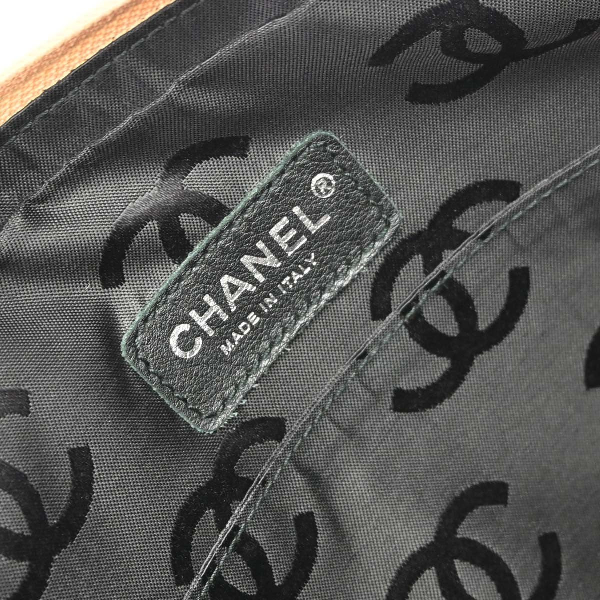 Chanel Cambon Crossbody Bag Calfskin Leather Beige Leather Shoulder Bag Bag (Pre-Owned)