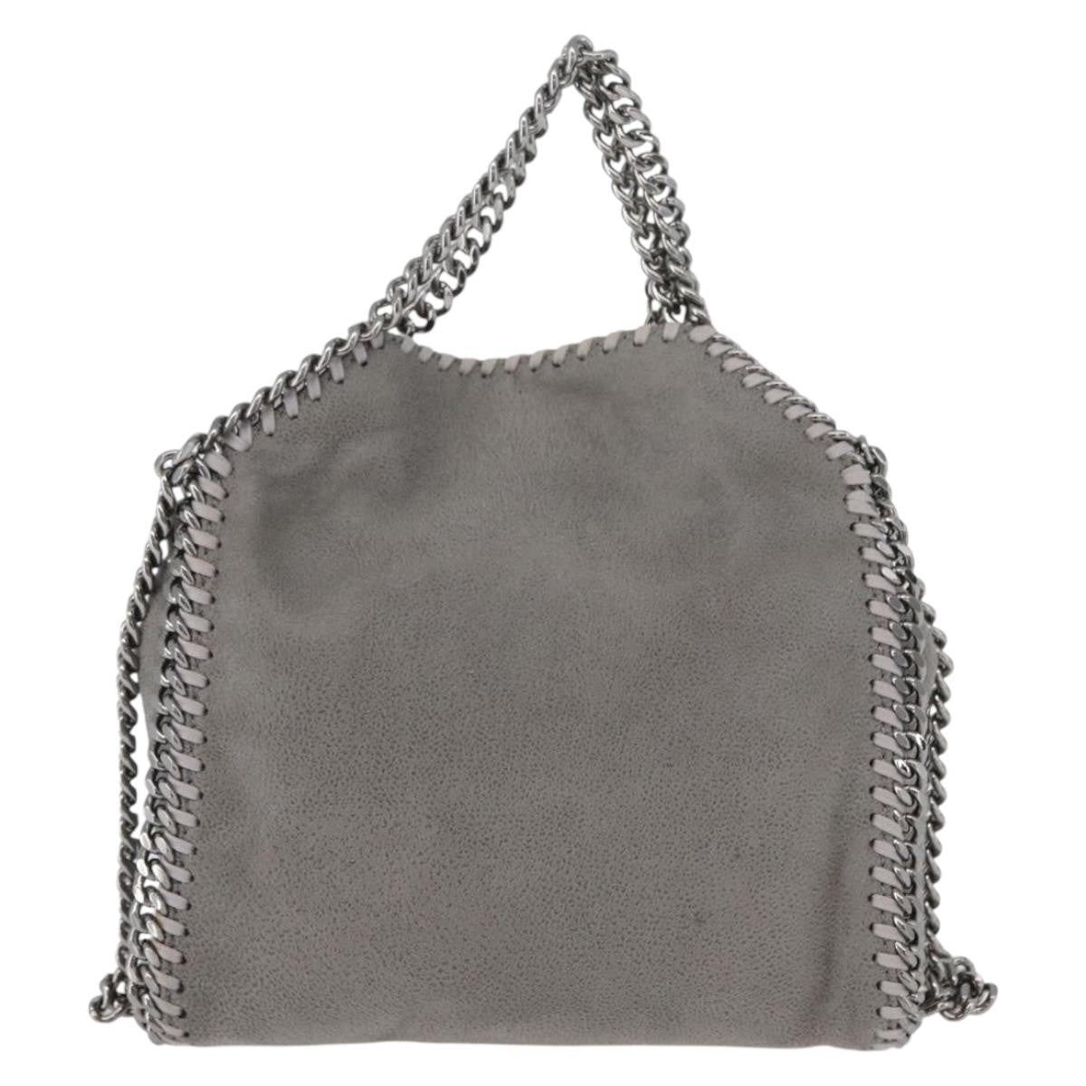 Stella Mccartney Falabella Fold Over Faux Leather Gray Polyester Shoulder Bag Bag (Pre-Owned)