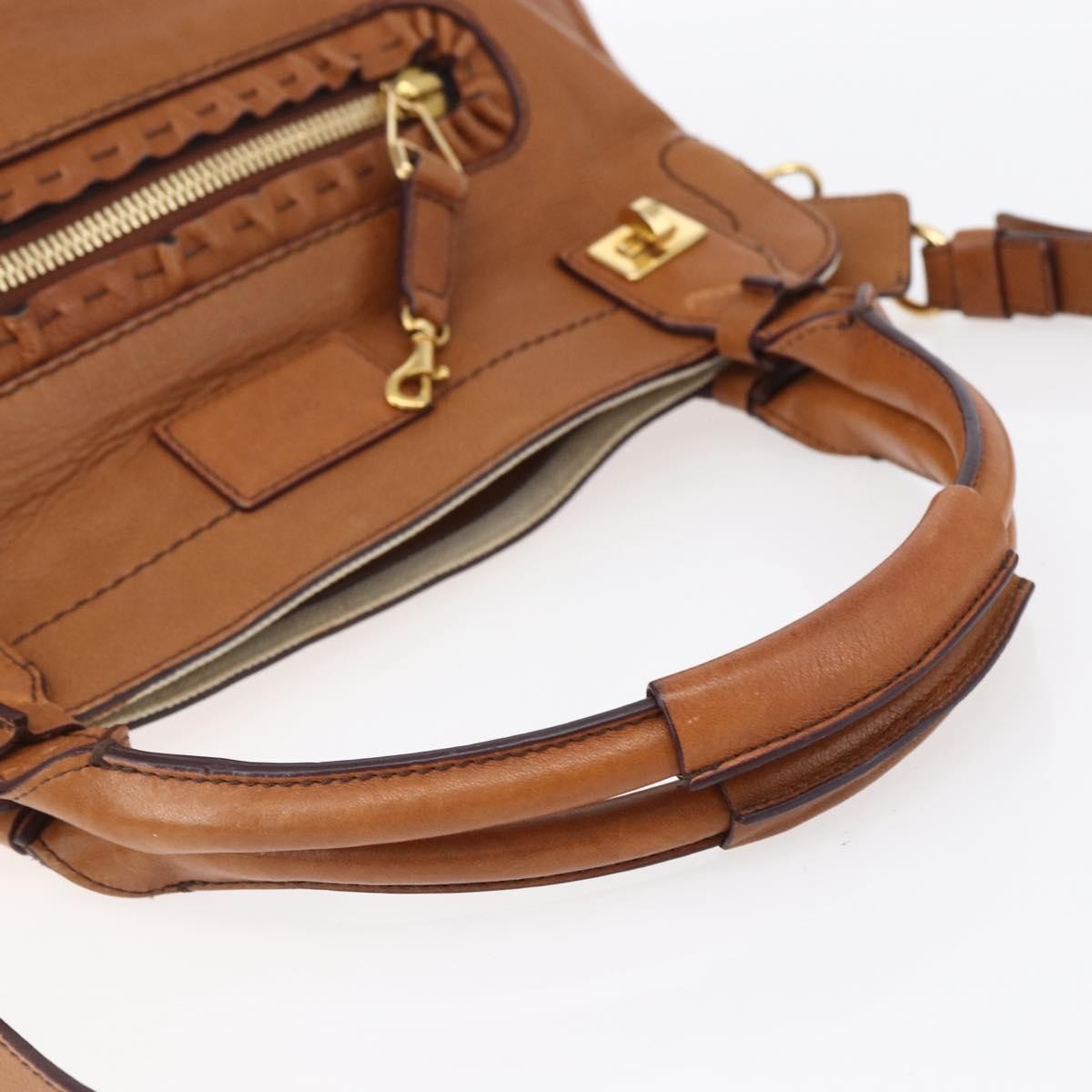 Chloe Margaret Leather Brown Leather Handbag (Pre-Owned)