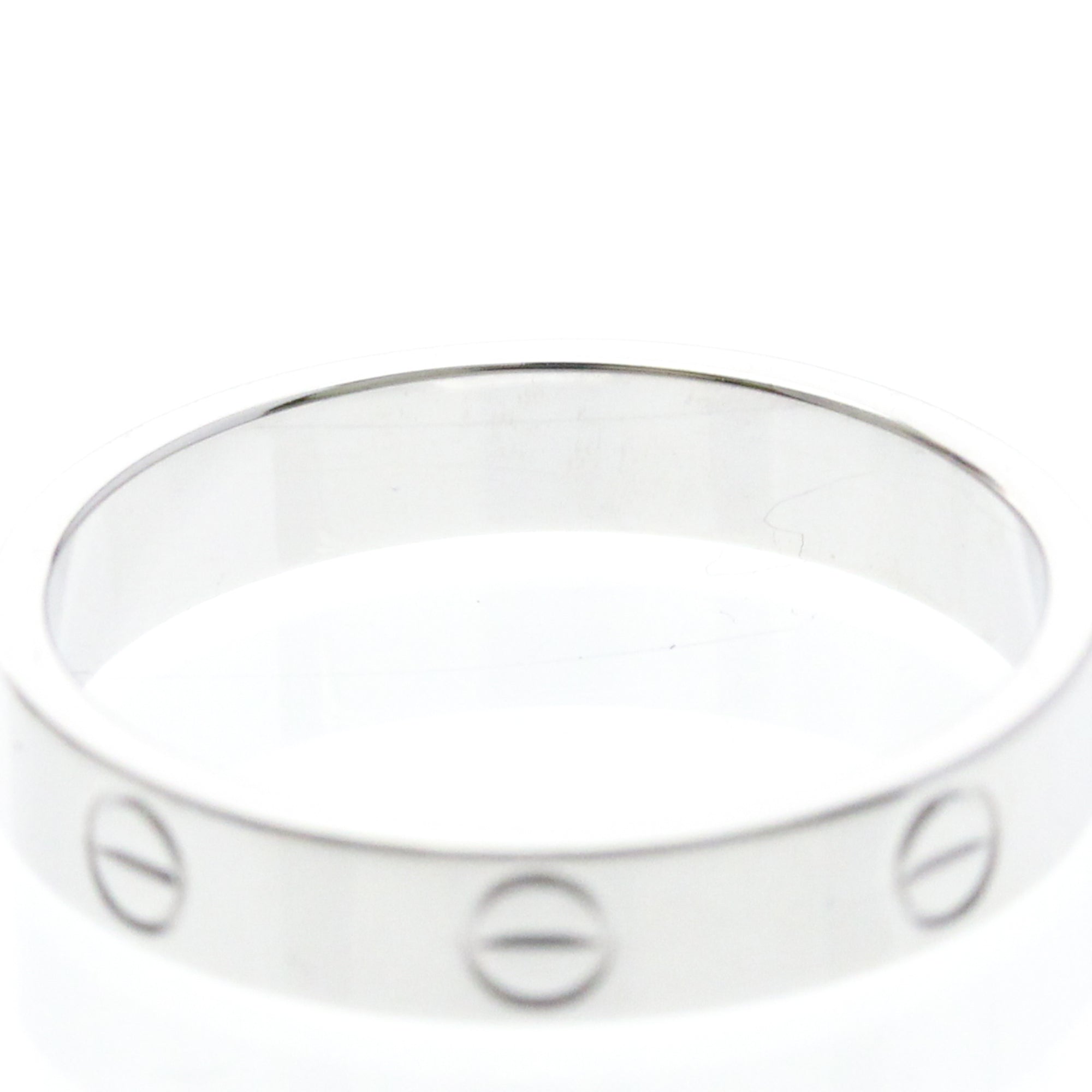 Cartier Love Wedding Band 18K White Gold Silver White_Gold Ring Jewelry (Pre-Owned)