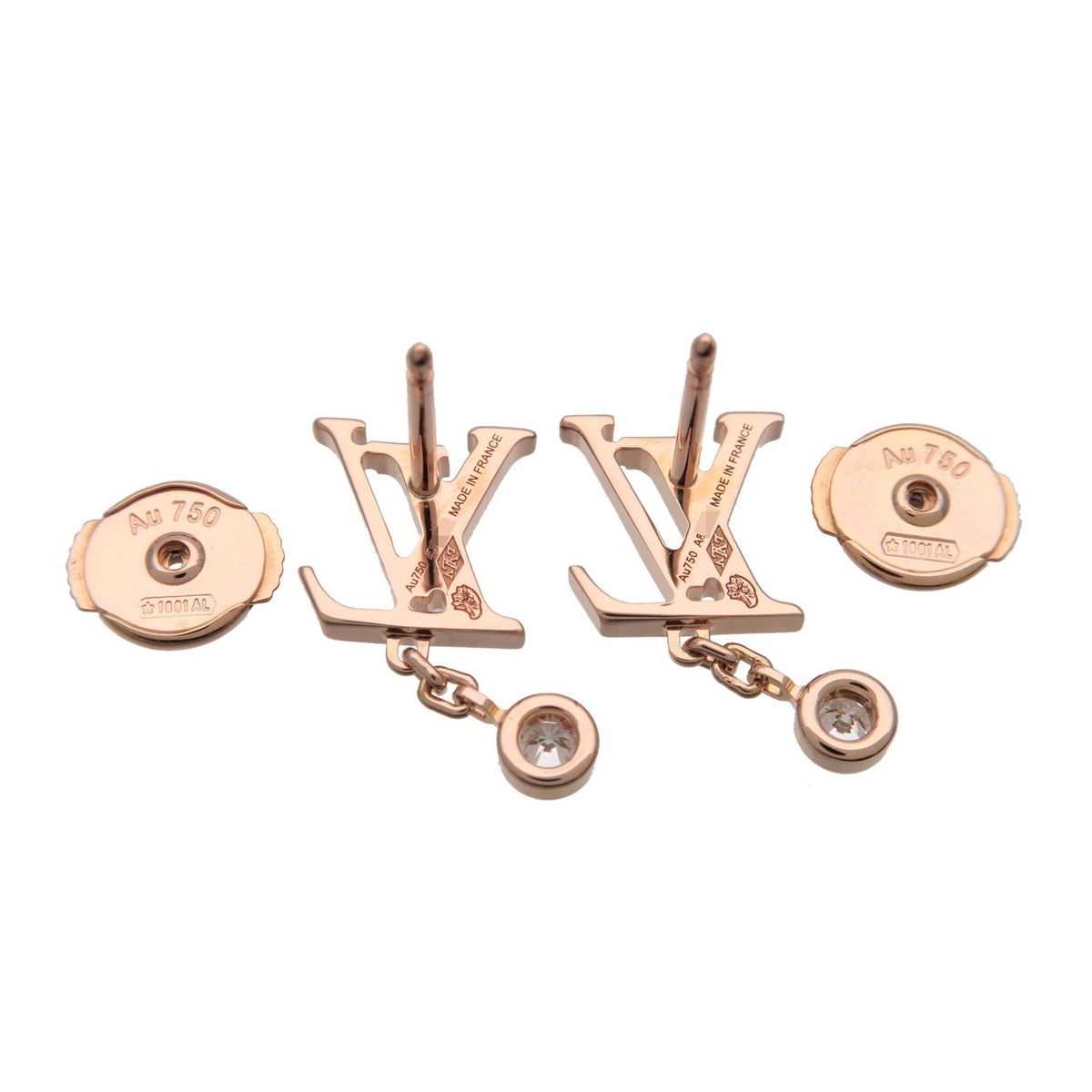 Louis Vuitton Idylle Blossom Lv Ear Stud 18K Yellow Gold With Diamond Gold Rose_Gold Earrings Jewelry (Pre-Owned)