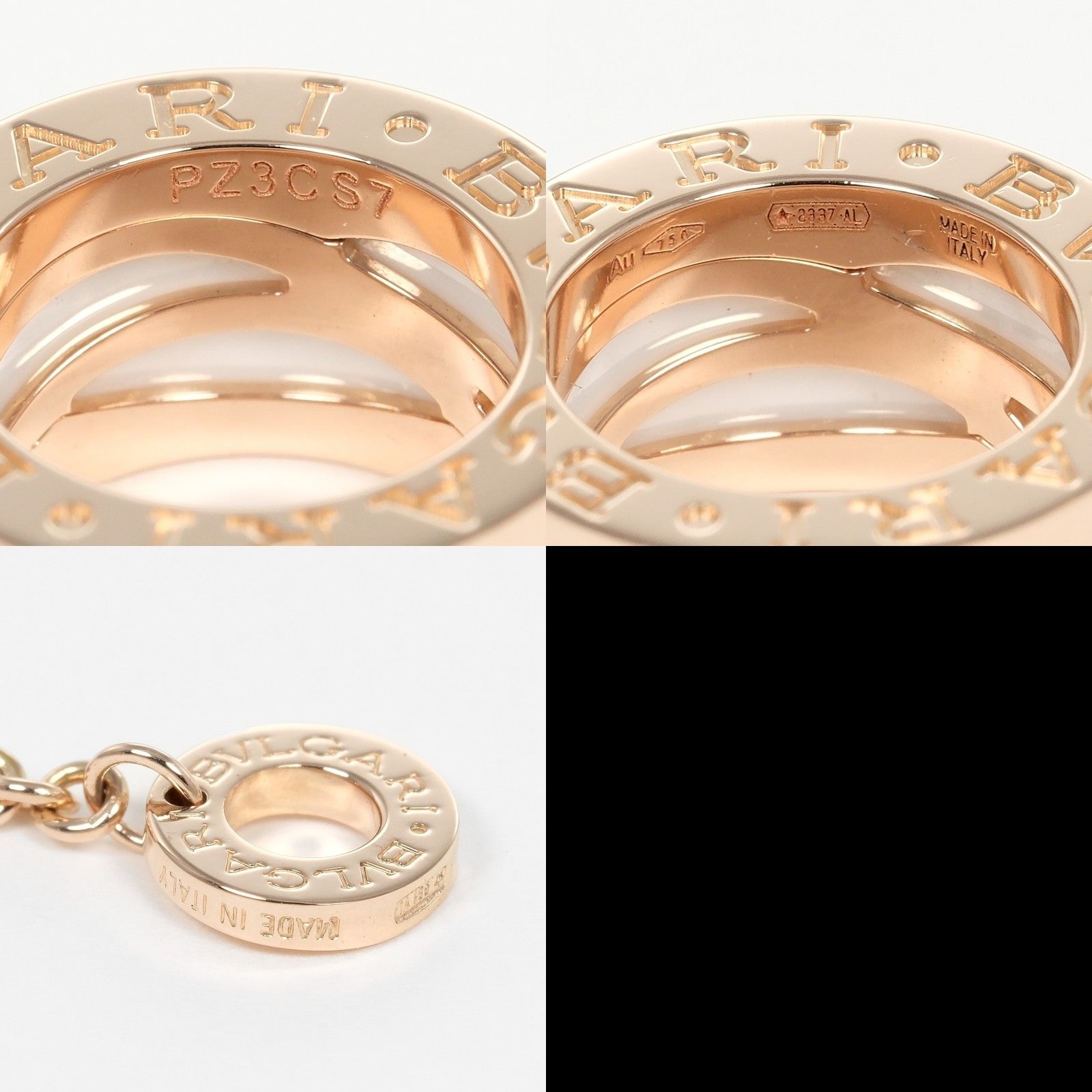 Bvlgari B.Zero1 Design Legend Zaha Hadid Pendant 18K Rose Gold With Ceramic Gold Rose_Gold Necklace Jewelry (Pre-Owned)