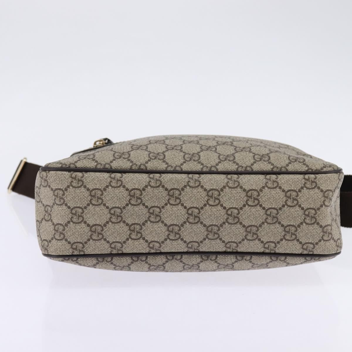 Gucci Front Zip Messenger Gg Coated Canvas Beige Canvas Crossbody Bag Bag (Pre-Owned)