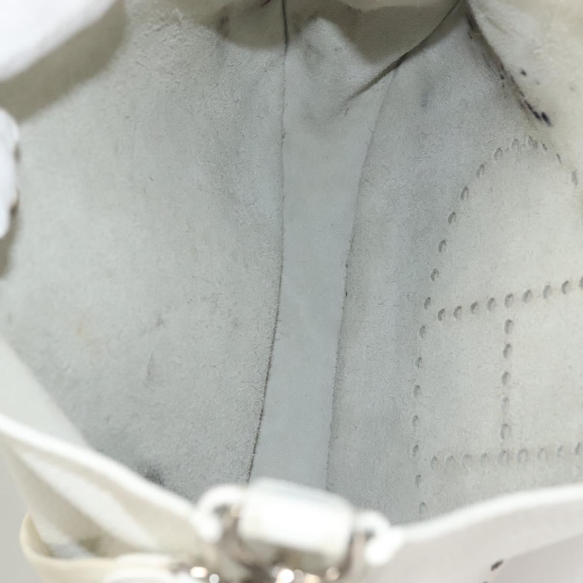 Hermes Evelyne Bag Gen I Togo White Leather Handbag (Pre-Owned)