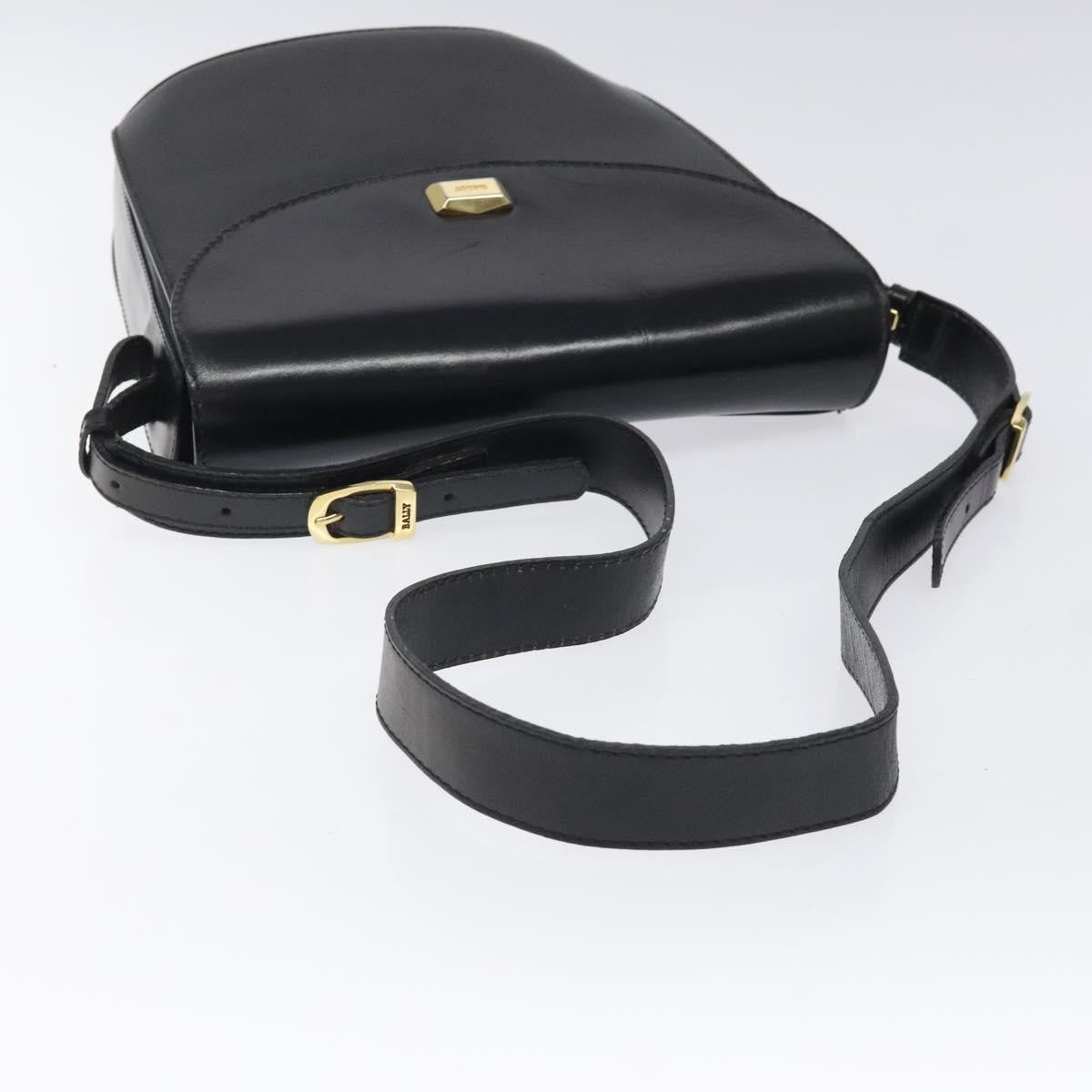Bally Vintage Leather Black Leather Shoulder Bag Bag (Pre-Owned)