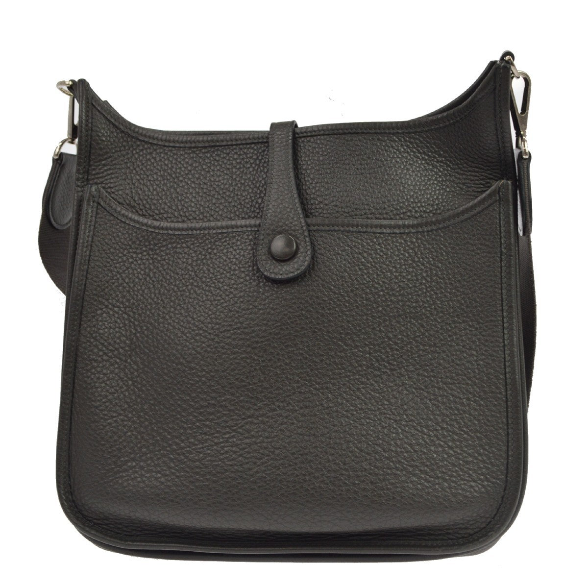 Hermes Evelyne Bag Gen Ii Clemence Gray Leather Handbag (Pre-Owned)