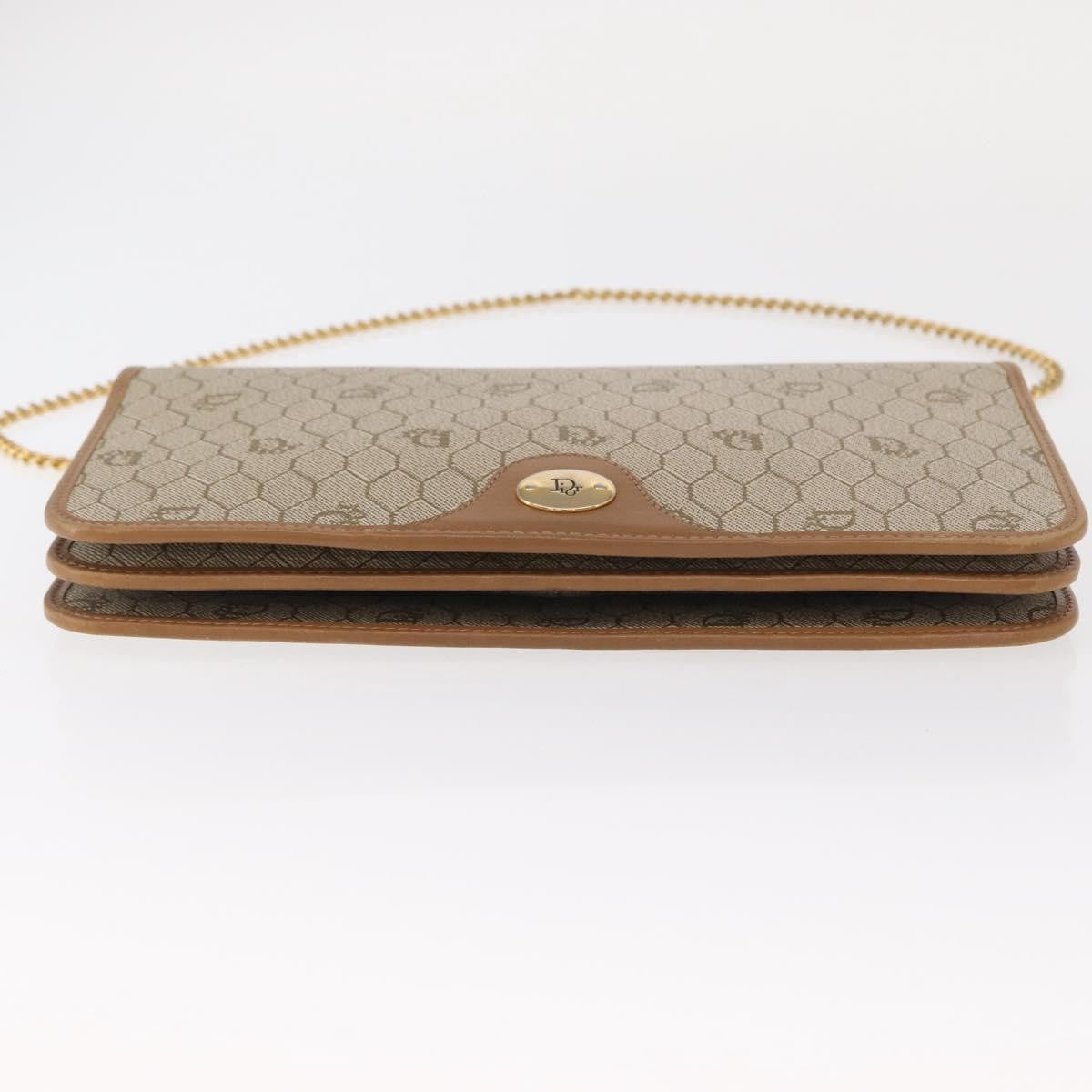 Christian Dior Vintage Honeycomb Zip Coated Canvas Beige Canvas Clutche & Pouche Bag (Pre-Owned)