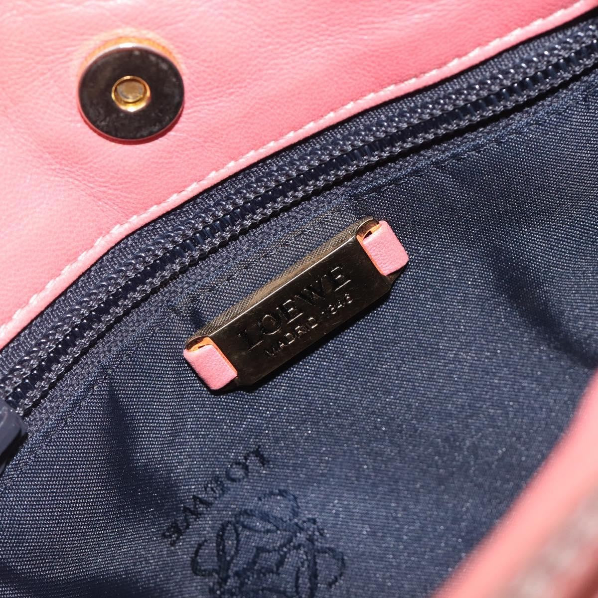 Loewe Shoulder Bag Leather Pink Leather Shoulder Bag Bag (Pre-Owned)