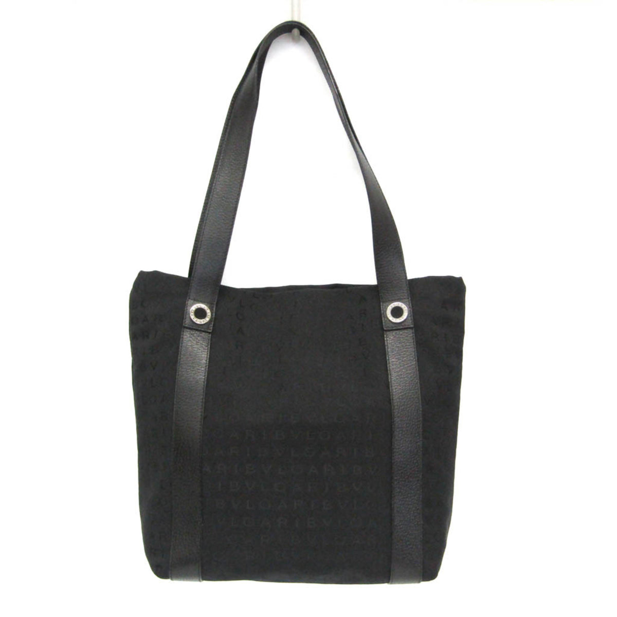 Bvlgari Logomania Canvas Black Canvas Tote Bag Bag (Pre-Owned)