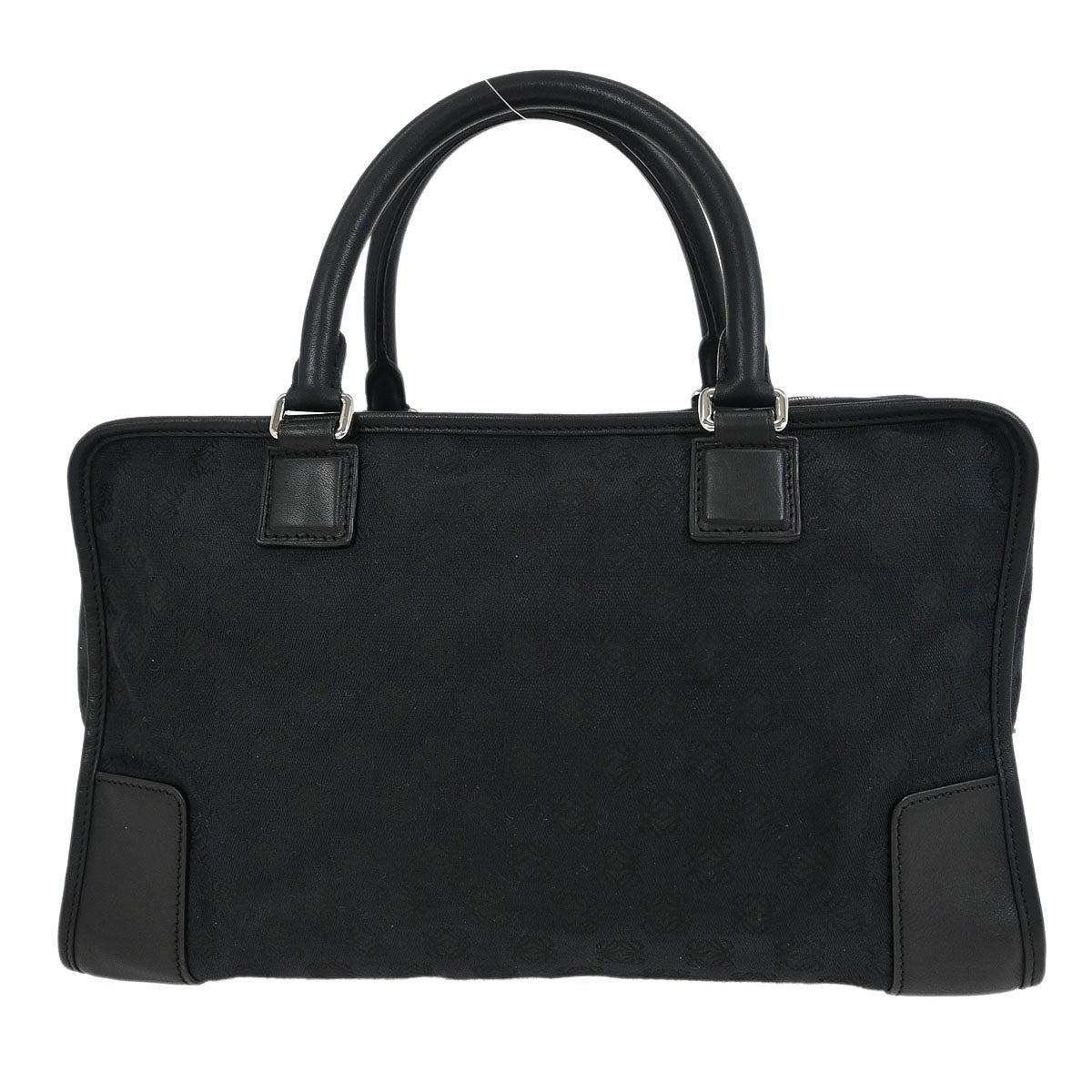 Loewe Amazona Leather And Jacquard Canvas Black Canvas Handbag (Pre-Owned)