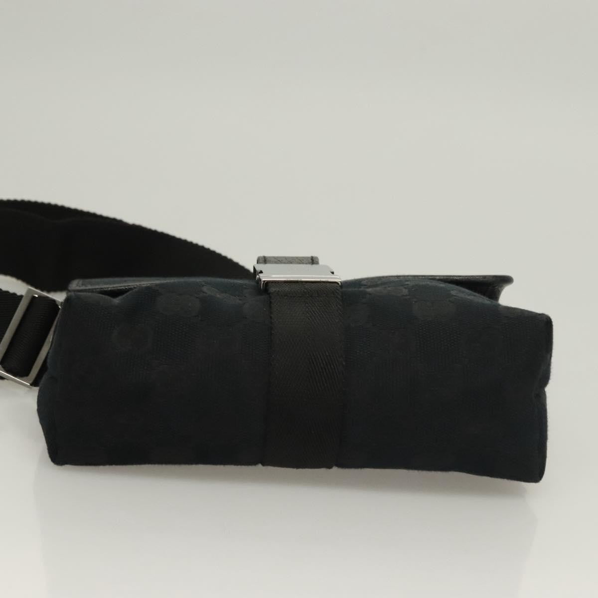 Gucci Buckle Belt Gg Canvas And Leather Black Canvas Bag (Pre-Owned)