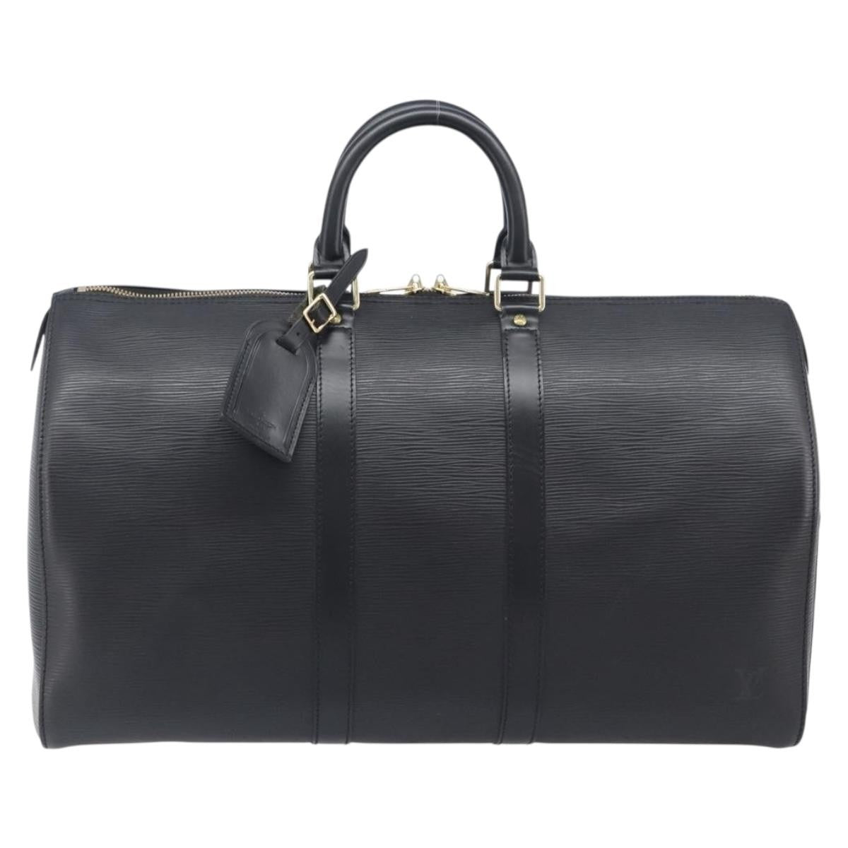 Louis Vuitton Keepall Epi Leather Black Leather Travel Bag Bag (Pre-Owned)