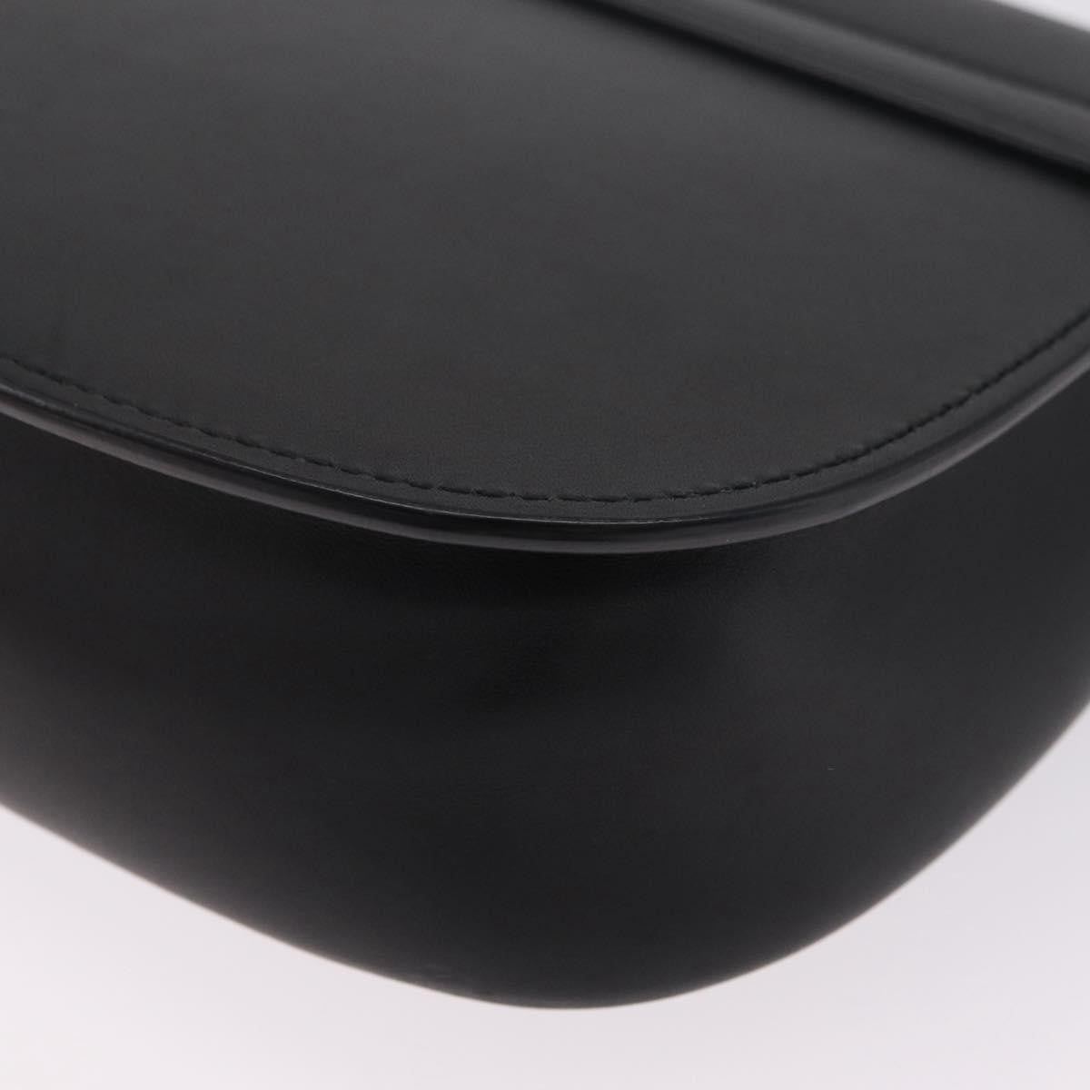 Saint Laurent Kaia Leather With Brogue Detail Black Leather Shoulder Bag Bag (Pre-Owned)