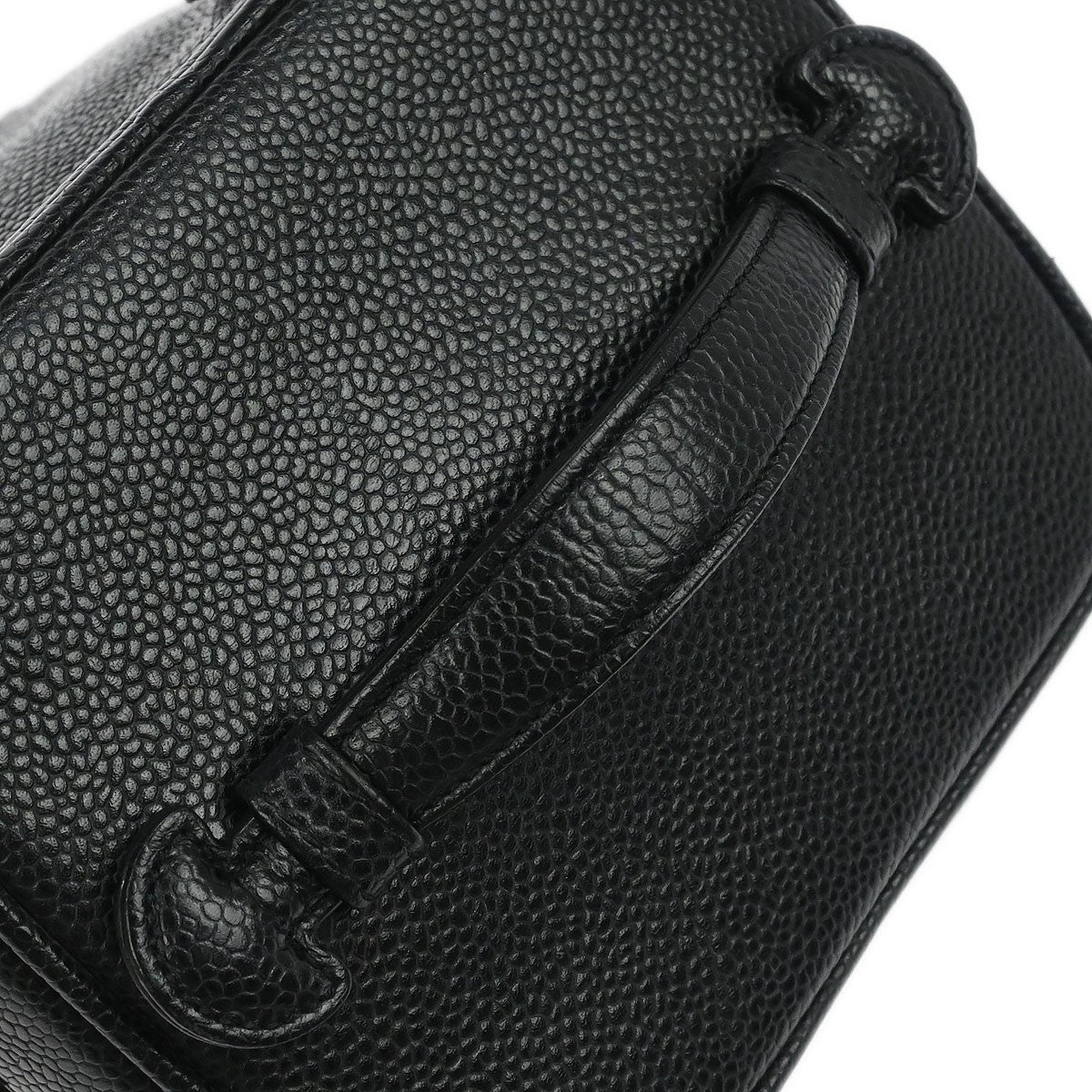 Chanel Vintage Timeless Cosmetic Case Caviar Black Leather Handbag (Pre-Owned)
