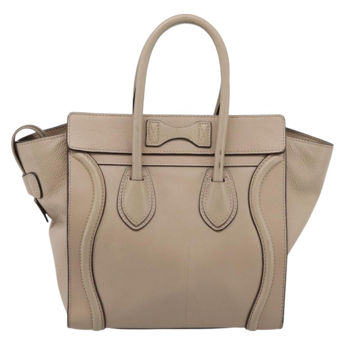 Celine Luggage Grainy Leather Beige Leather Handbag (Pre-Owned)