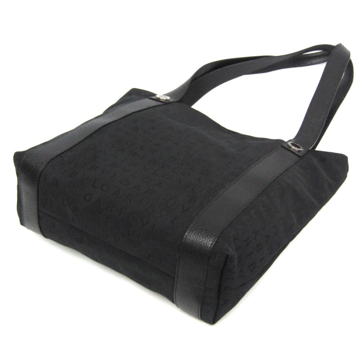 Bvlgari Logomania Canvas Black Canvas Tote Bag Bag (Pre-Owned)