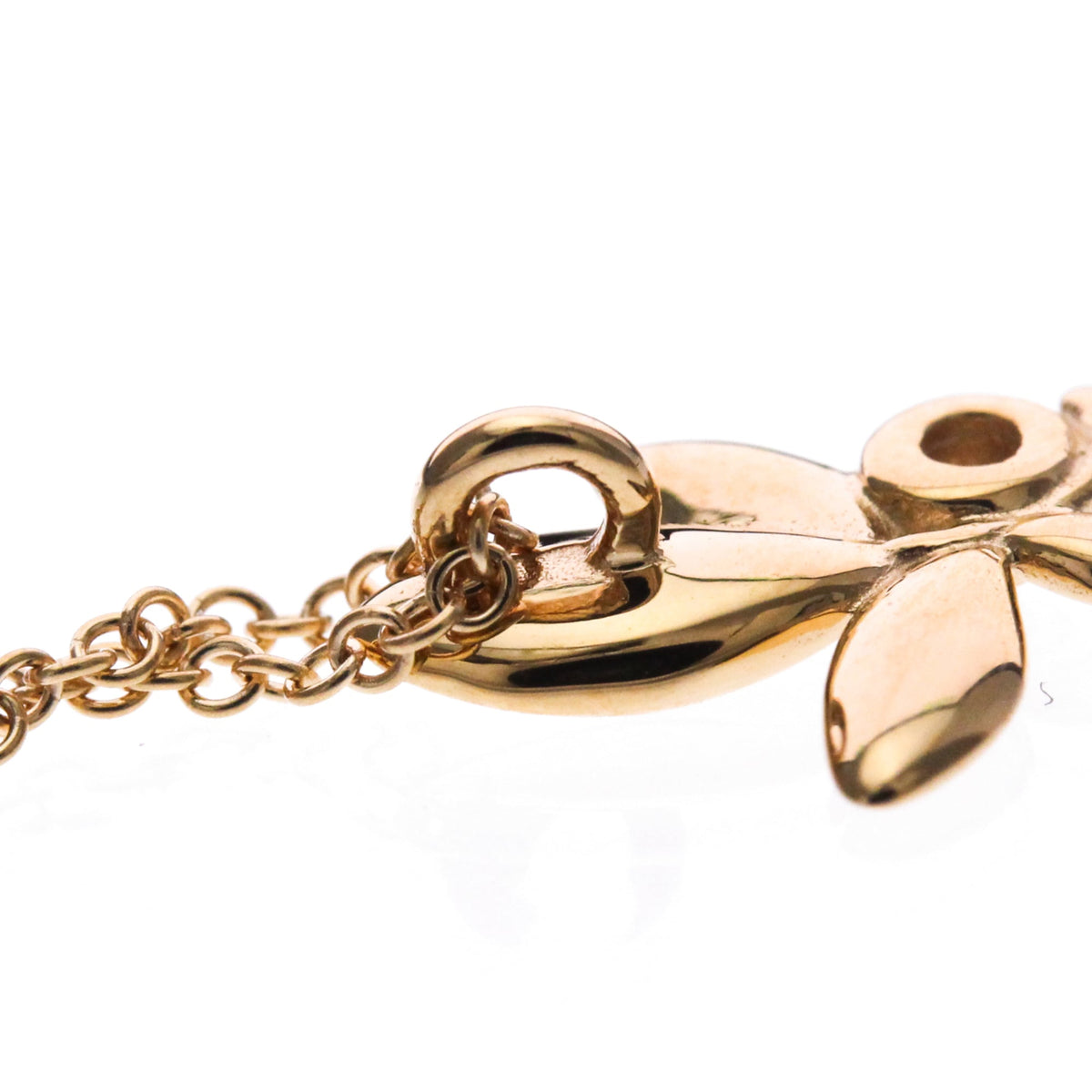 Tiffany & Co. Paloma Picasso Olive Leaf Pendant 18K Rose Gold With Diamond Gold Pink_Gold Necklace Jewelry (Pre-Owned)