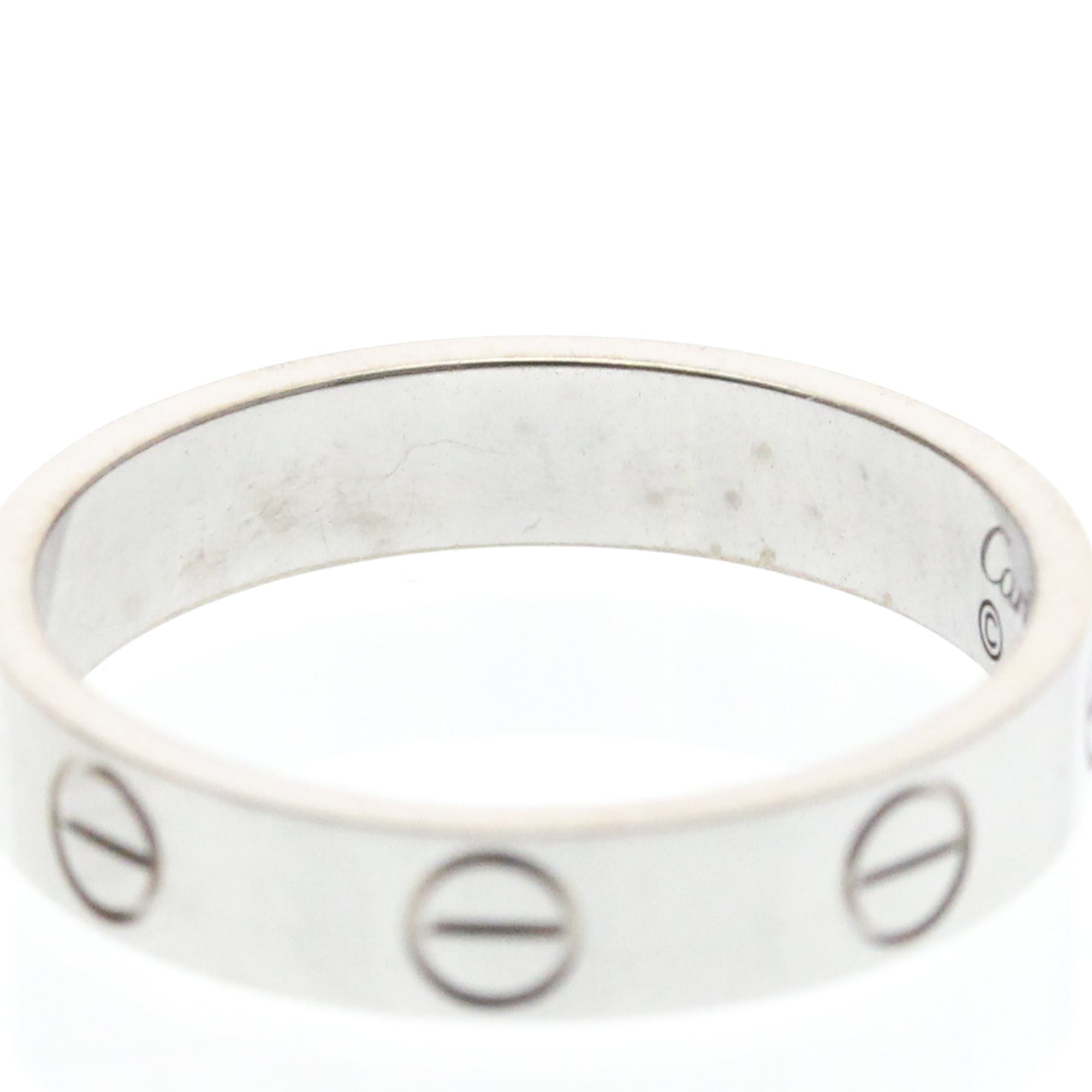 Cartier Love Band 18K White Gold Silver White_Gold Ring Jewelry (Pre-Owned)