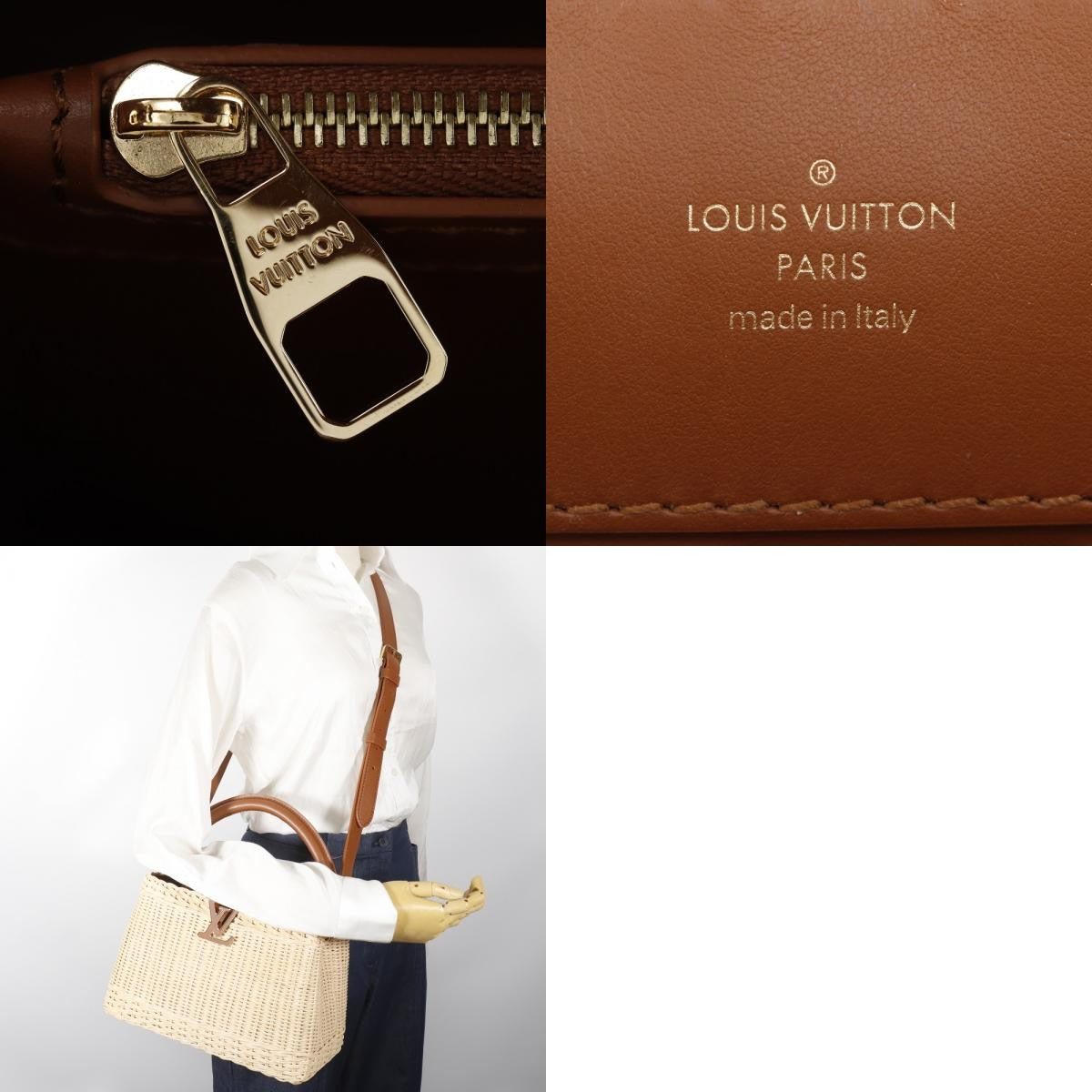 Louis Vuitton Capucines Wicker With Leather Beige Wicker Handbag (Pre-Owned)