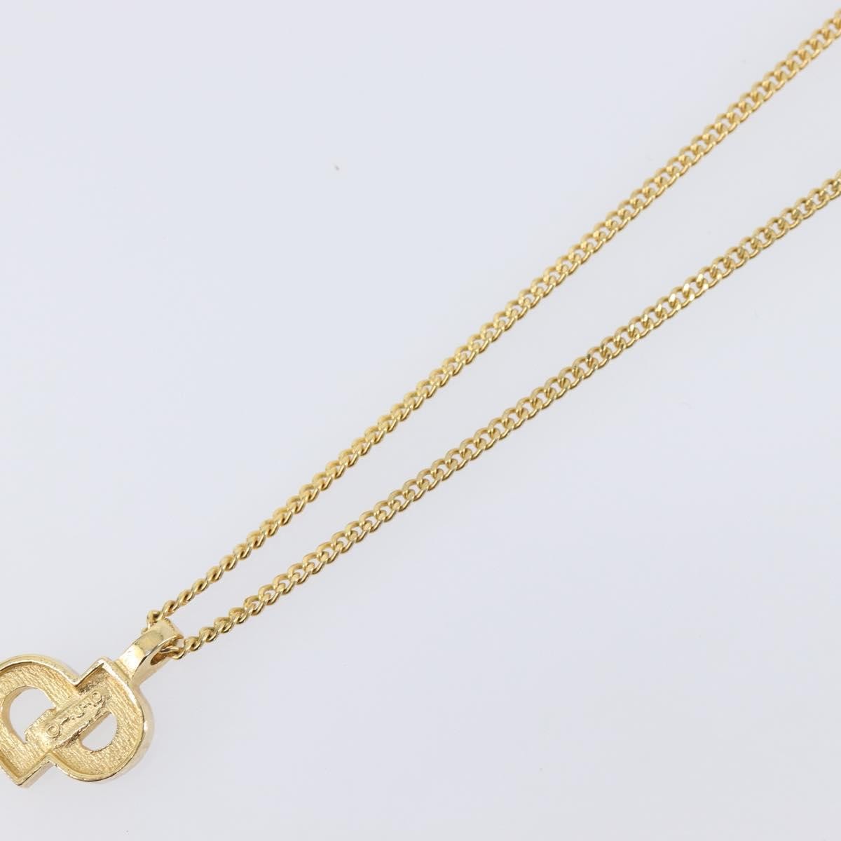 Christian Dior Cd Pendant Metal Gold Metal Necklace Jewelry (Pre-Owned)