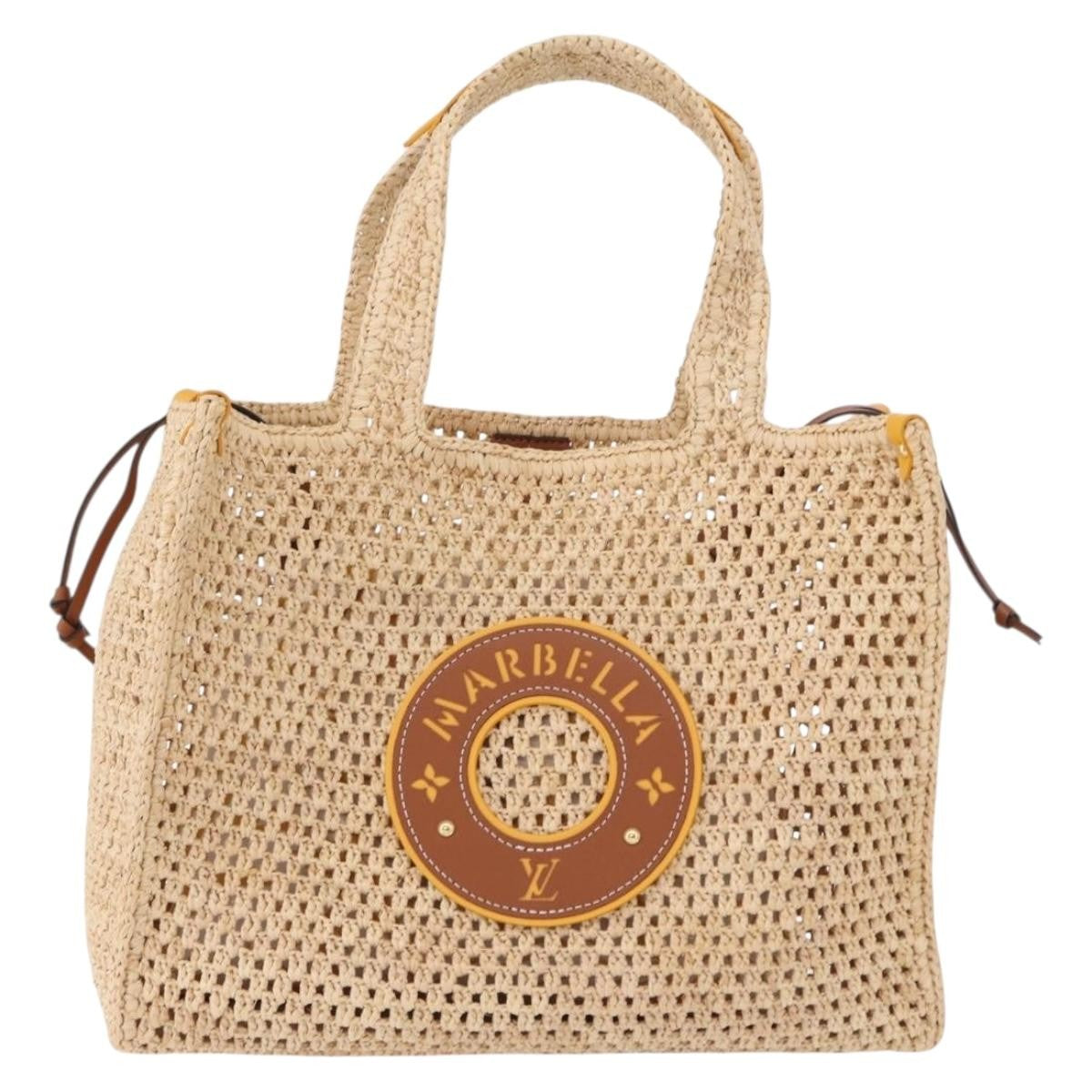 Louis Vuitton Onthego Tote By The Pool Crochet Raffia Beige Wicker Tote Bag Bag (Pre-Owned)