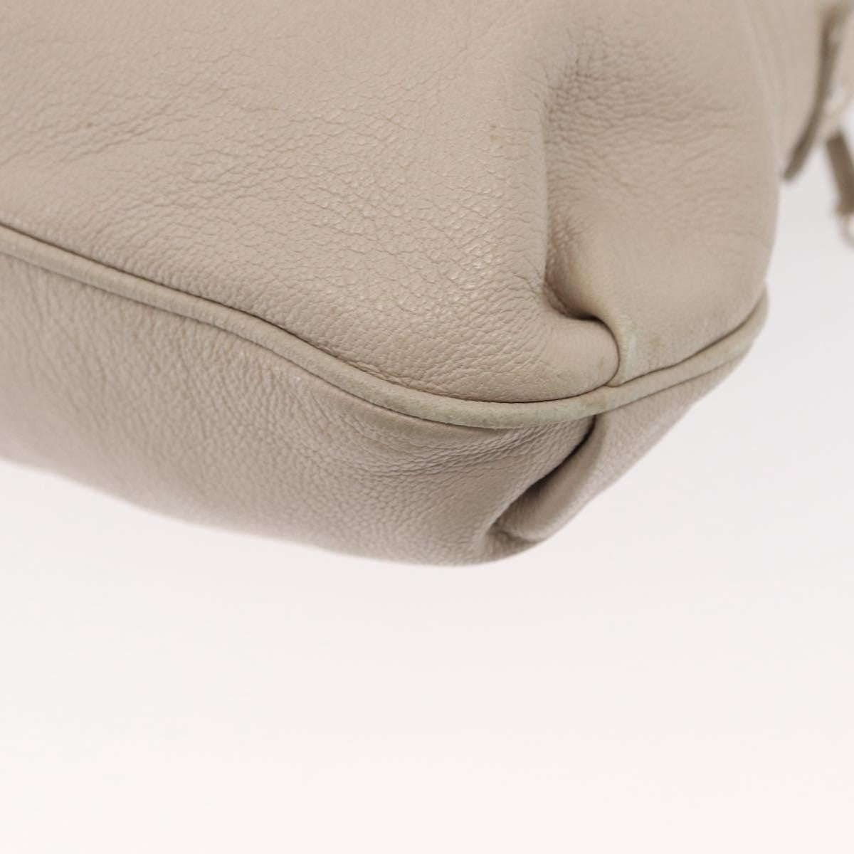 Salvatore Ferragamo Gancini Leather Silver Leather Shoulder Bag Bag (Pre-Owned)