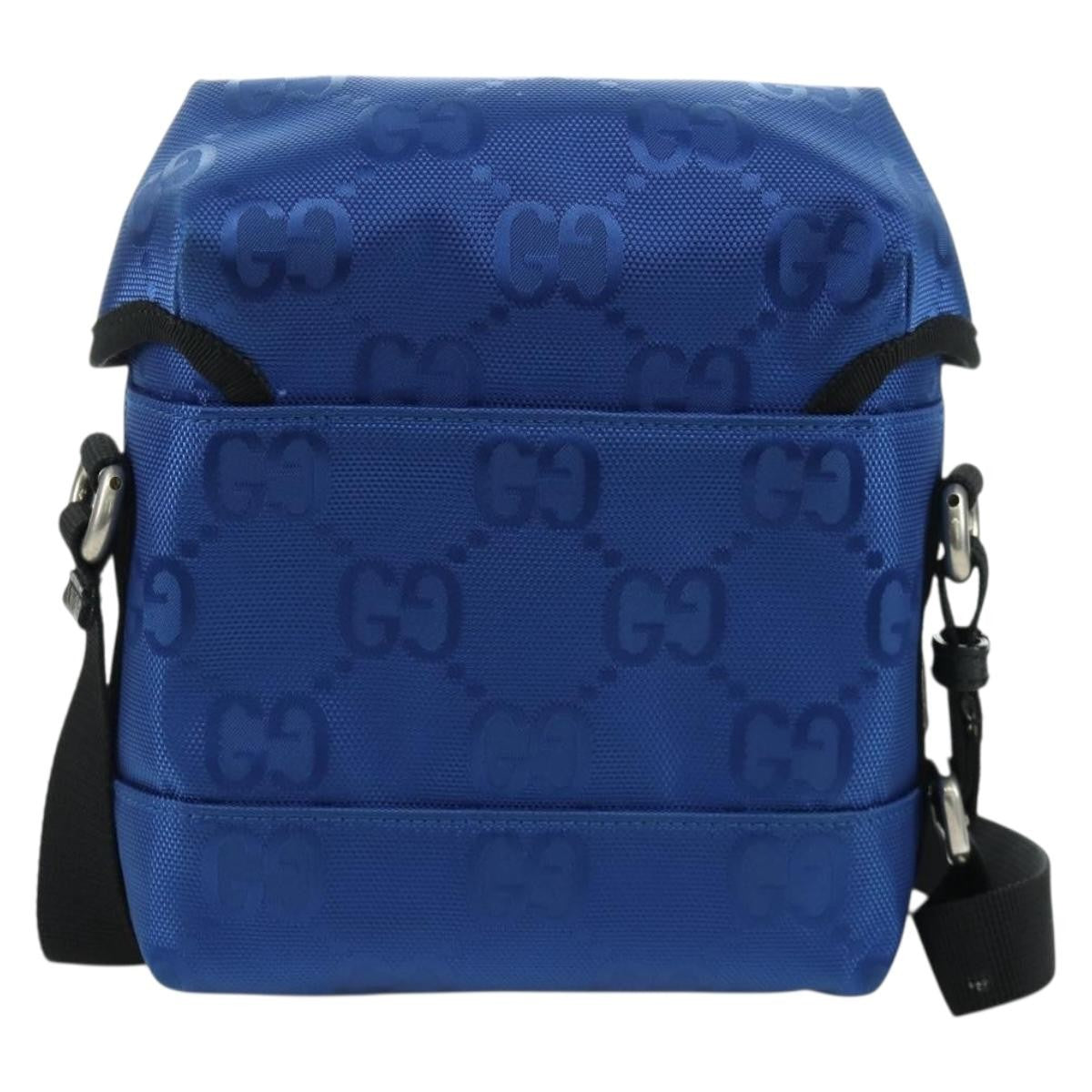 Gucci Off The Grid Buckle Messenger Gg Econyl Blue Canvas Handbag (Pre-Owned)