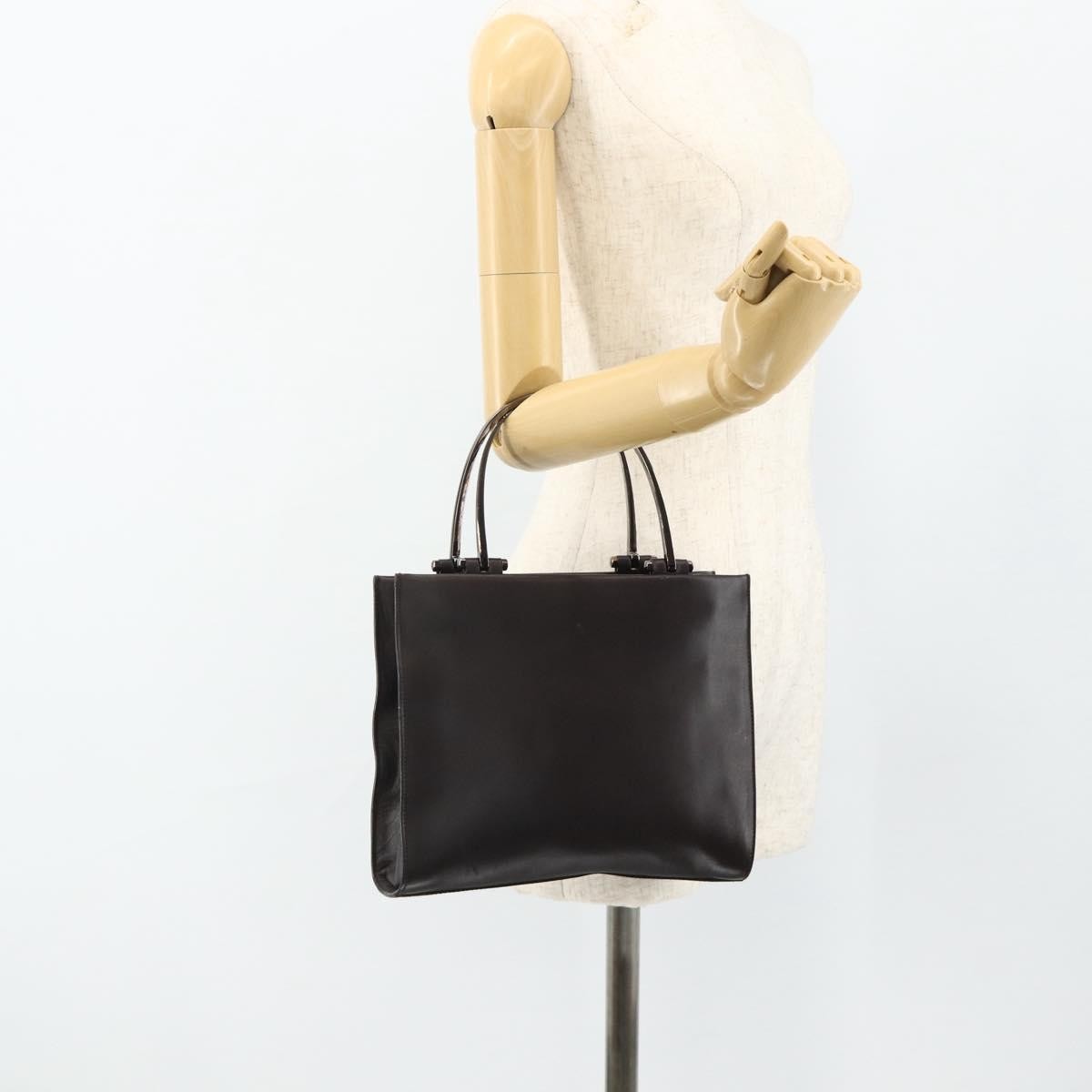 Gucci Vintage Leather Brown Leather Handbag (Pre-Owned)