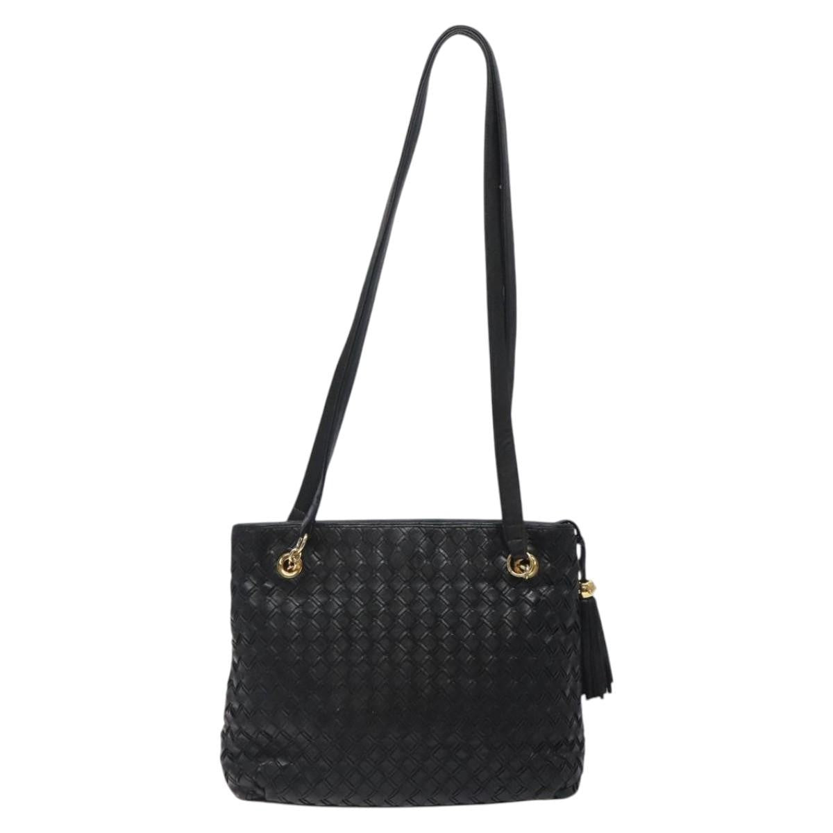 Bally Vintage Quilted Leather Black Leather Shoulder Bag Bag (Pre-Owned)
