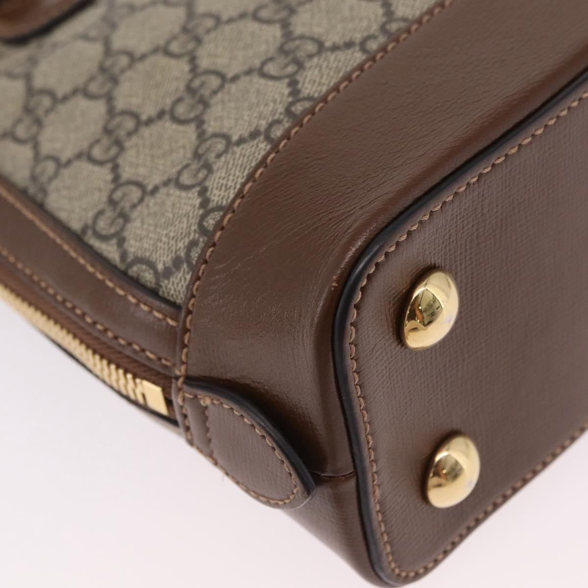 Gucci Horsebit 1955 Top Handle Gg Coated Canvas With Leather Beige Canvas Handbag (Pre-Owned)