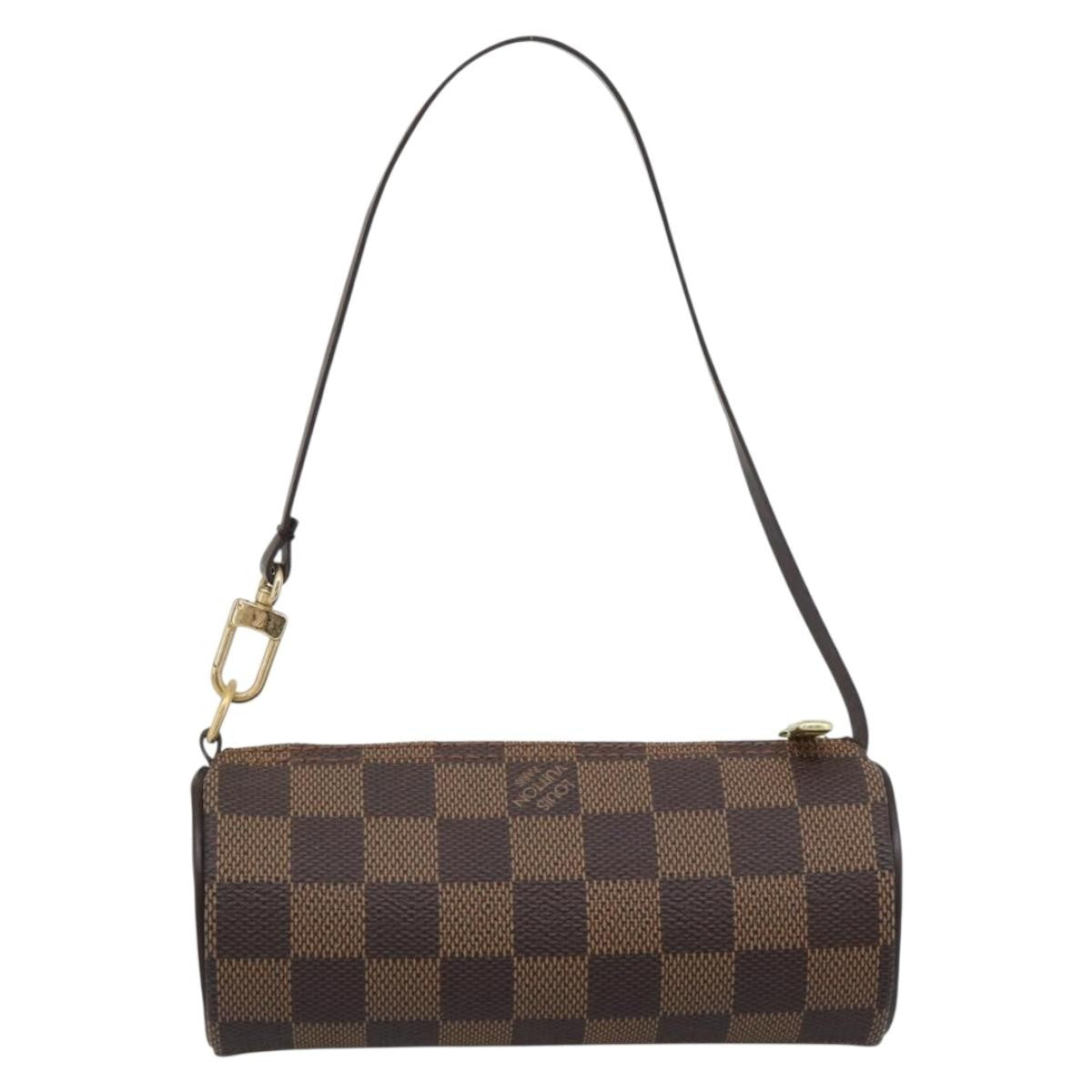 Louis Vuitton Papillon Pochette Damier Ebene Brown Canvas Clutche & Pouche Bag (Pre-Owned)
