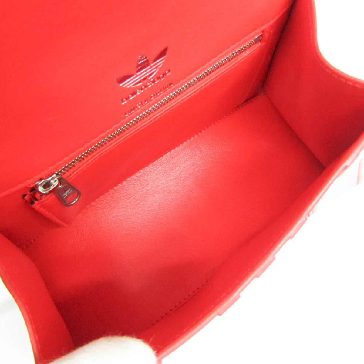 Balenciaga X Adidas Hourglass Top Handle Leather Red Leather Handbag (Pre-Owned)