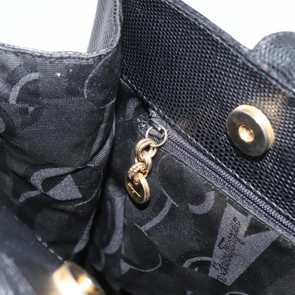Salvatore Ferragamo Vala Tote Leather Black Leather Tote Bag Bag (Pre-Owned)