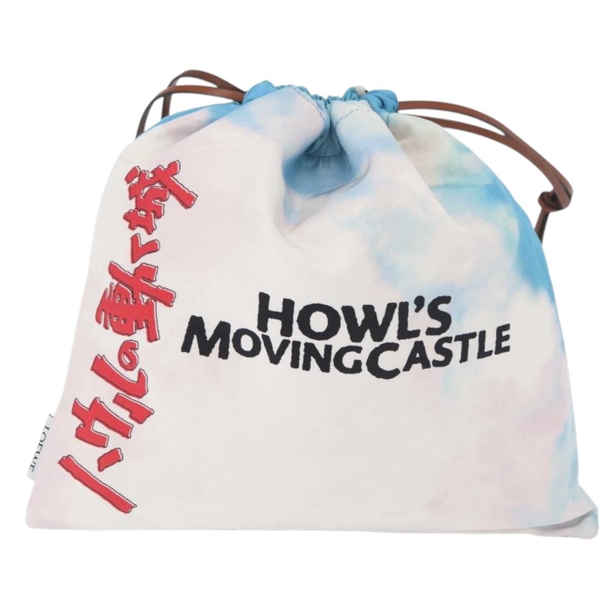 Loewe Paula Drawstring Printed Canvas Blue Nylon Clutche & Pouche Bag (Pre-Owned)