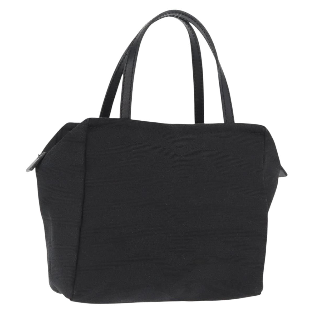Fendi Vintage Canvas Black Canvas Handbag (Pre-Owned)