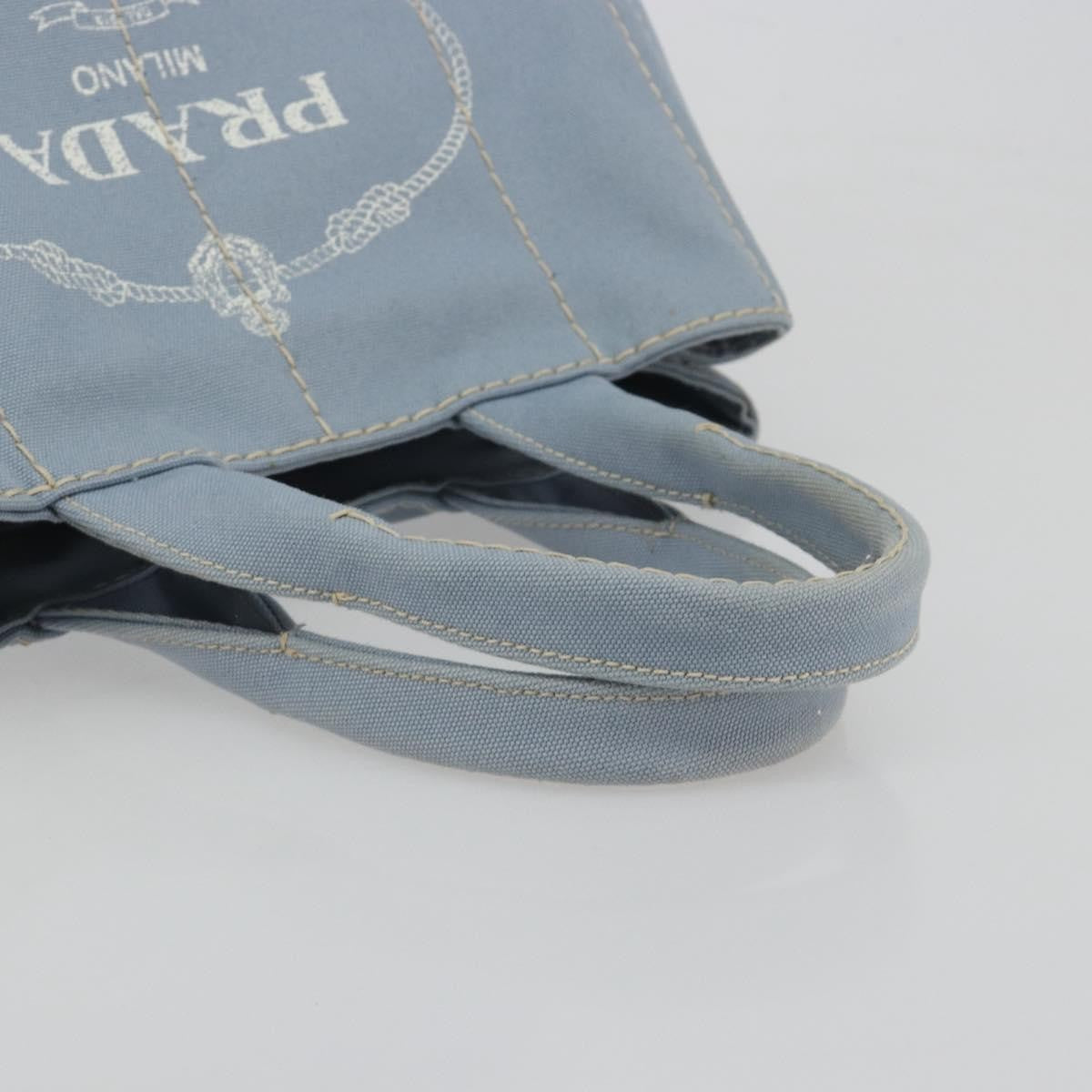 Prada Canapa Canvas Blue Canvas Tote Bag Bag (Pre-Owned)