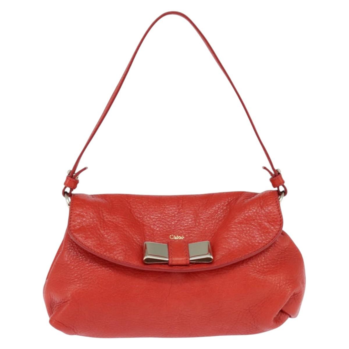 Chloe Lily Leather Red Leather Shoulder Bag Bag (Pre-Owned)