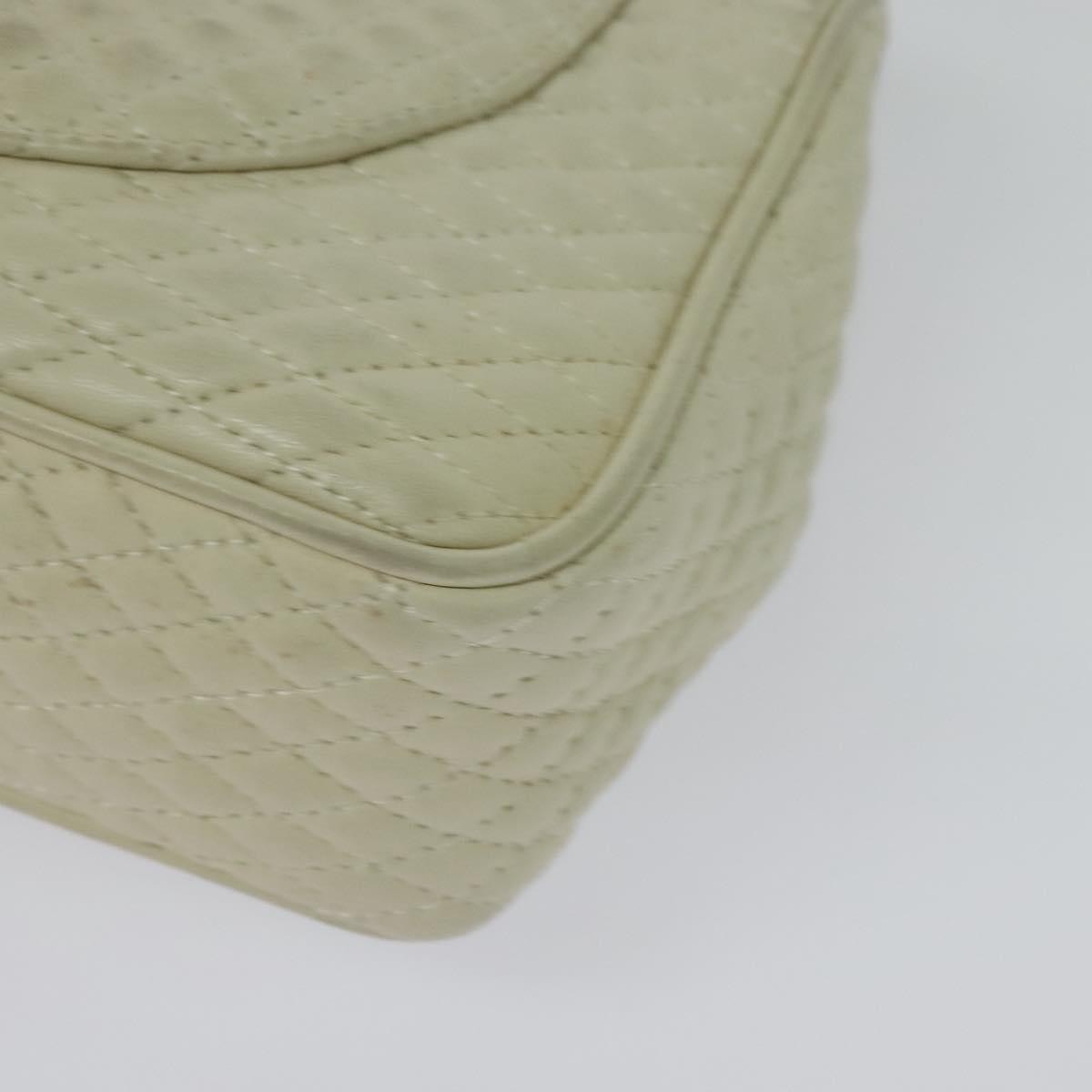 Bally Vintage Chain Quilted Leather White Leather Shoulder Bag Bag (Pre-Owned)