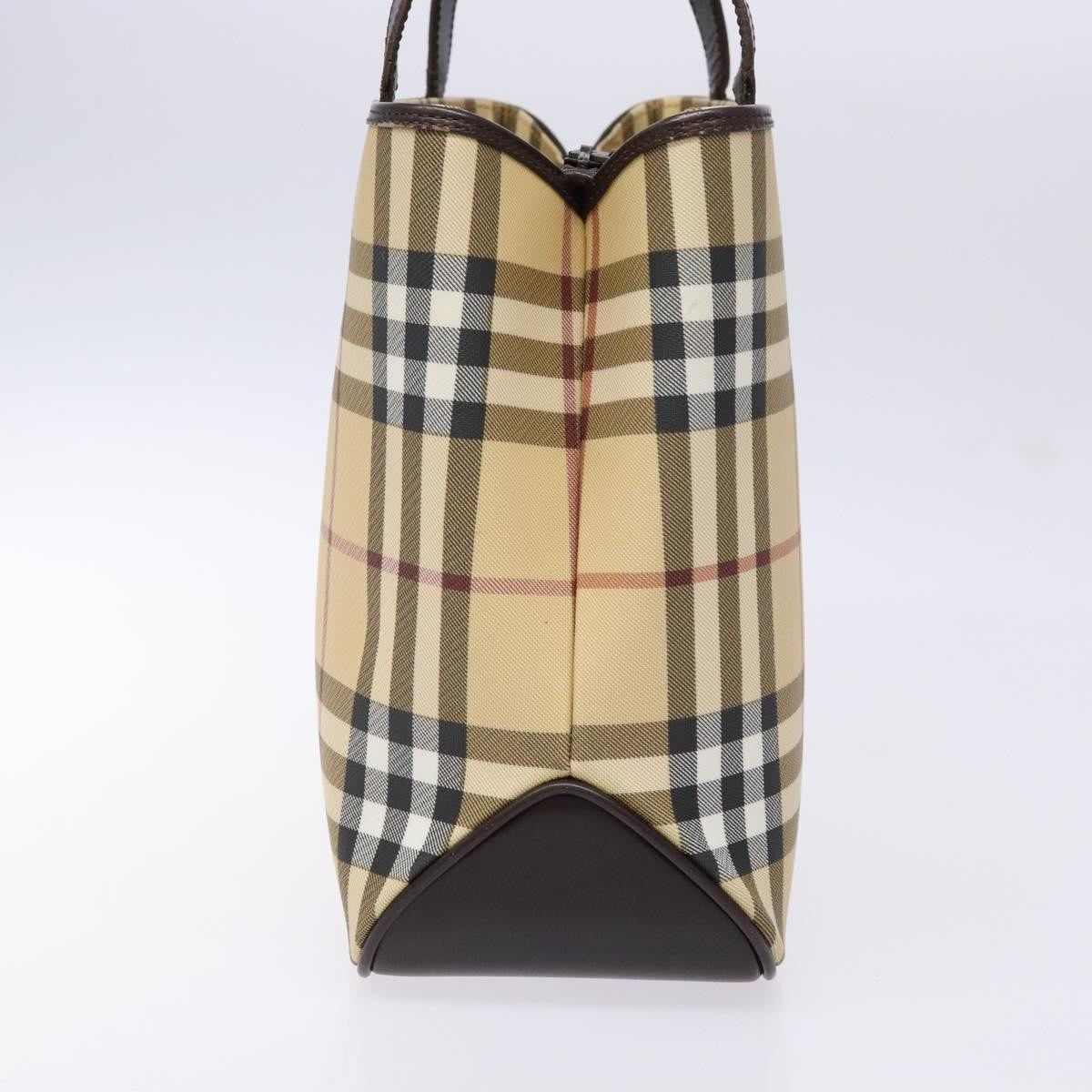 Burberry Vintage Vintage Check Coated Canvas Beige Canvas Tote Bag Bag (Pre-Owned)