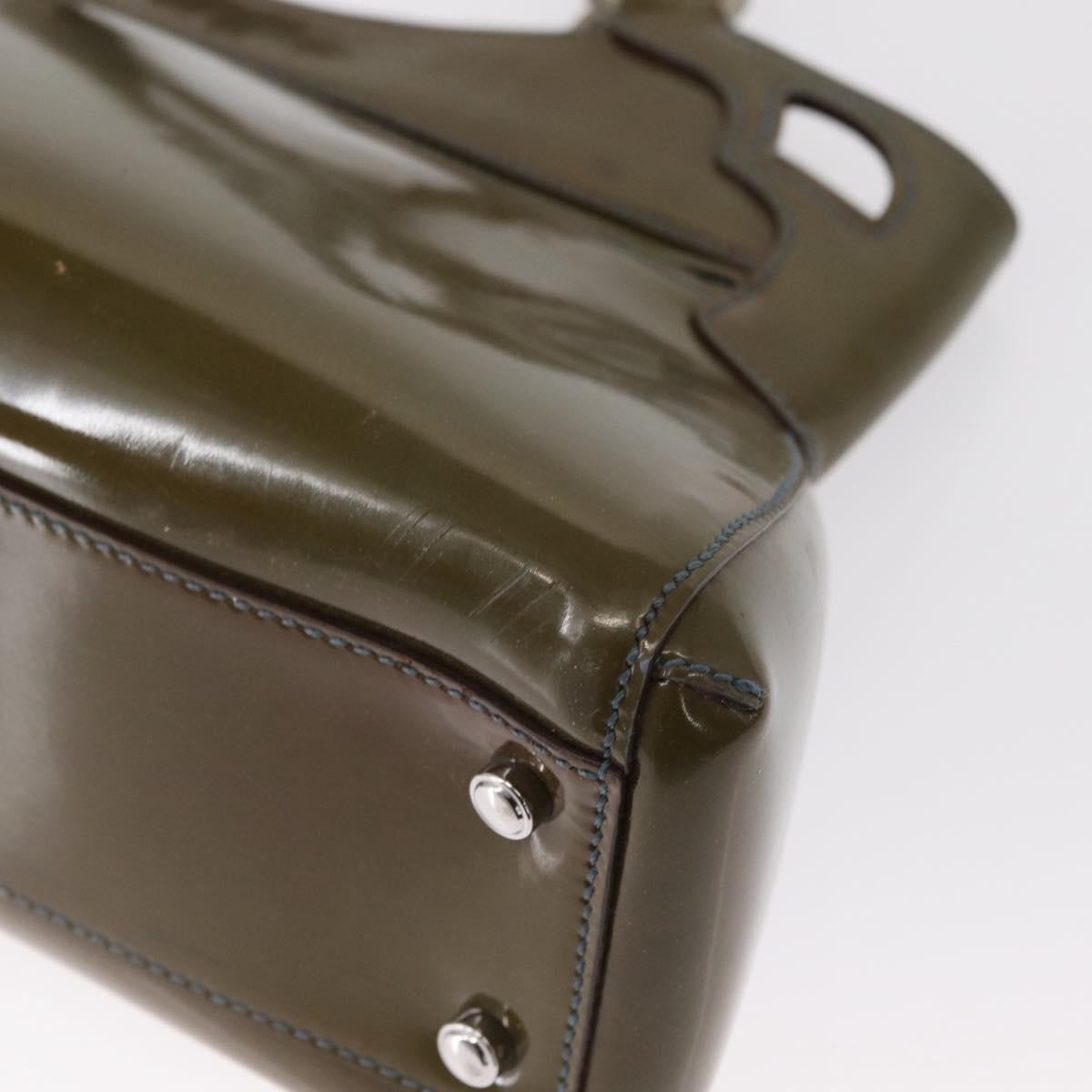 Cartier Marcello Patent Leather Khaki Patent_Leather Handbag (Pre-Owned)