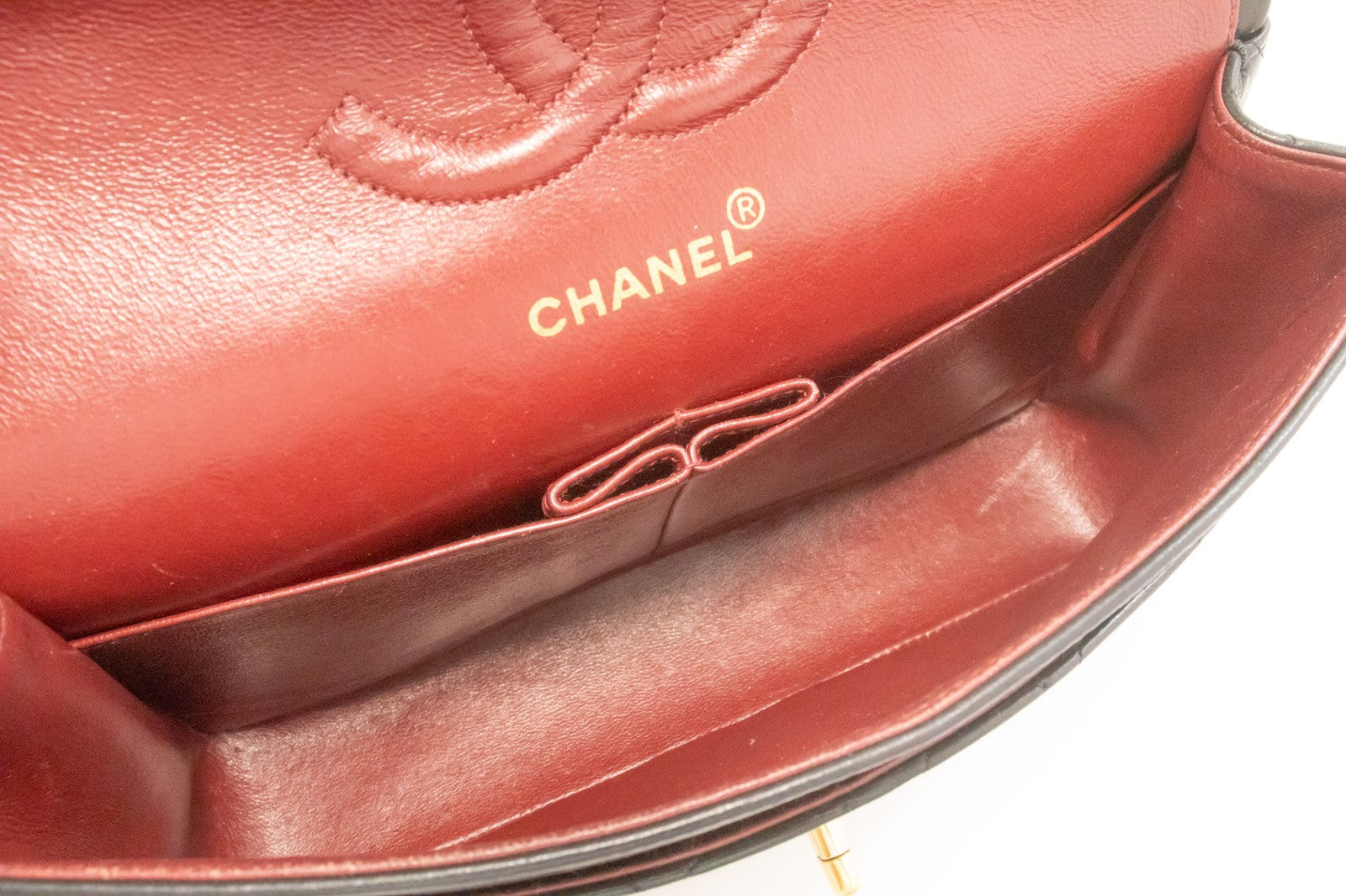 Chanel Classic Flap Lambskin Black Leather Crossbody Bag Bag (Pre-Owned)