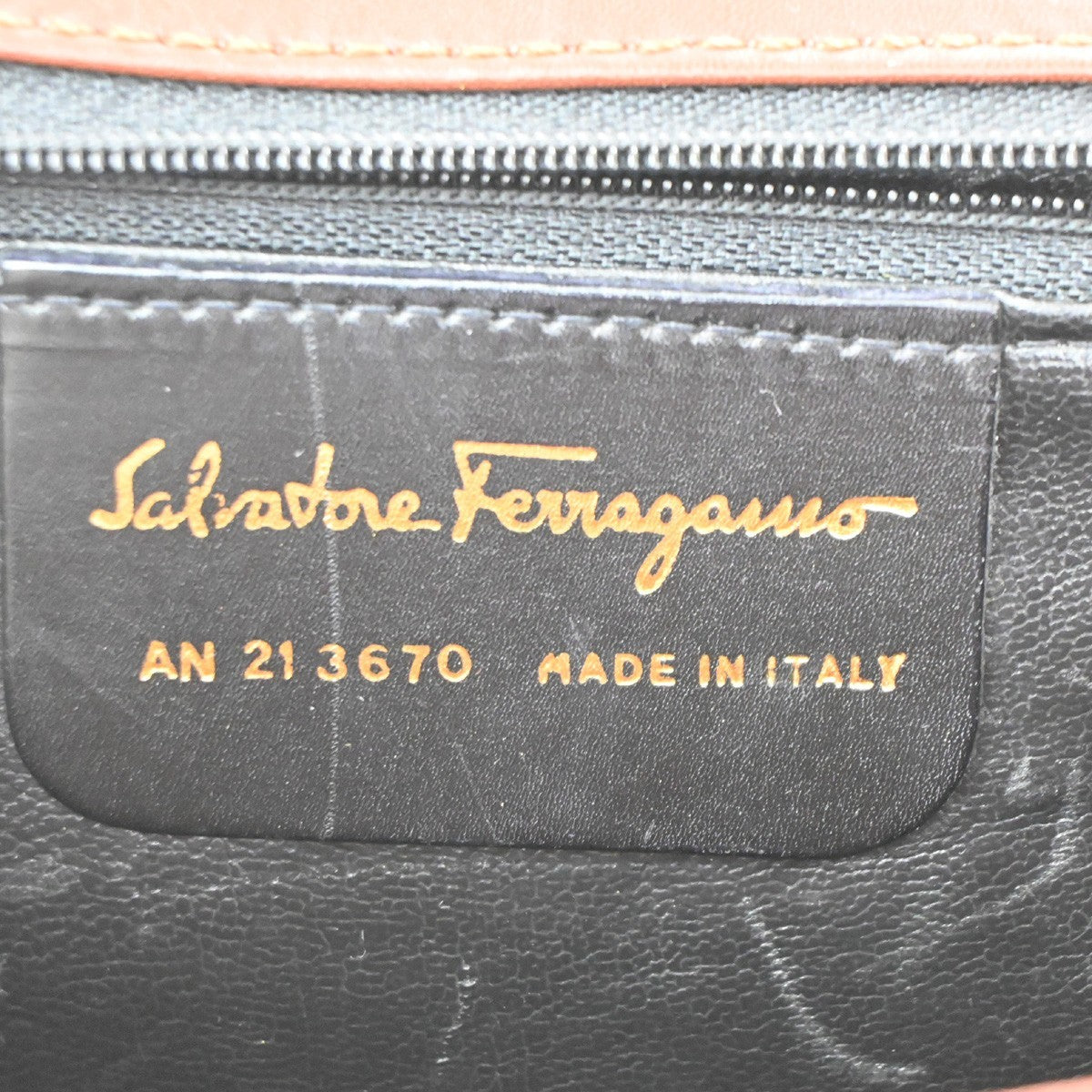 Salvatore Ferragamo Vintage Top Handle Leather Brown Leather Handbag (Pre-Owned)