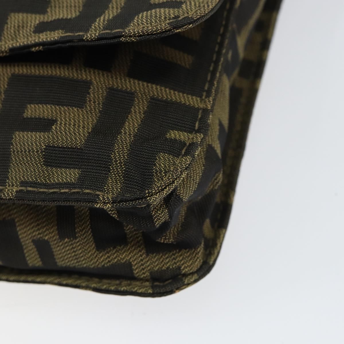Fendi Flat Messenger Zucca Canvas Brown Canvas Shoulder Bag Bag (Pre-Owned)