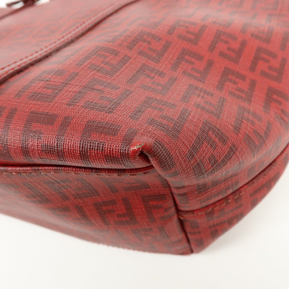 Fendi Superstar Zucchino Coated Canvas Red Pvc Tote Bag Bag (Pre-Owned)