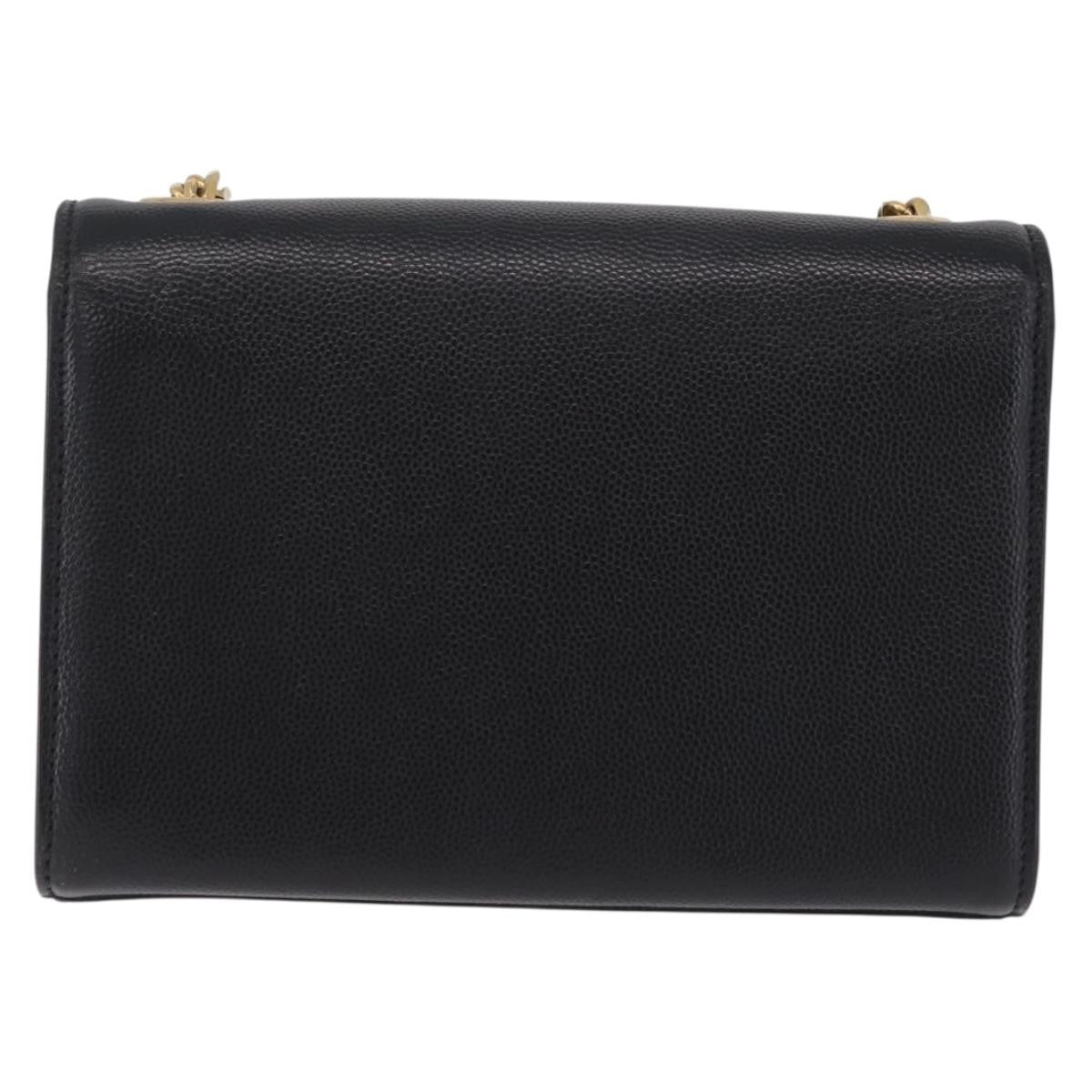 Saint Laurent Classic Monogram Leather Black Leather Crossbody Bag Bag (Pre-Owned)